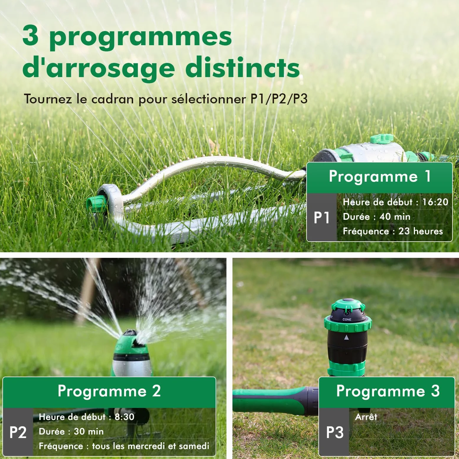 RESTMO Programmateur arrosage 1 Zone avec Puce RF intégrée et télécommande | Entrée et sortie en laiton, mode automatique/manuel/retardateur pluie, convient aux robinets extérieurs