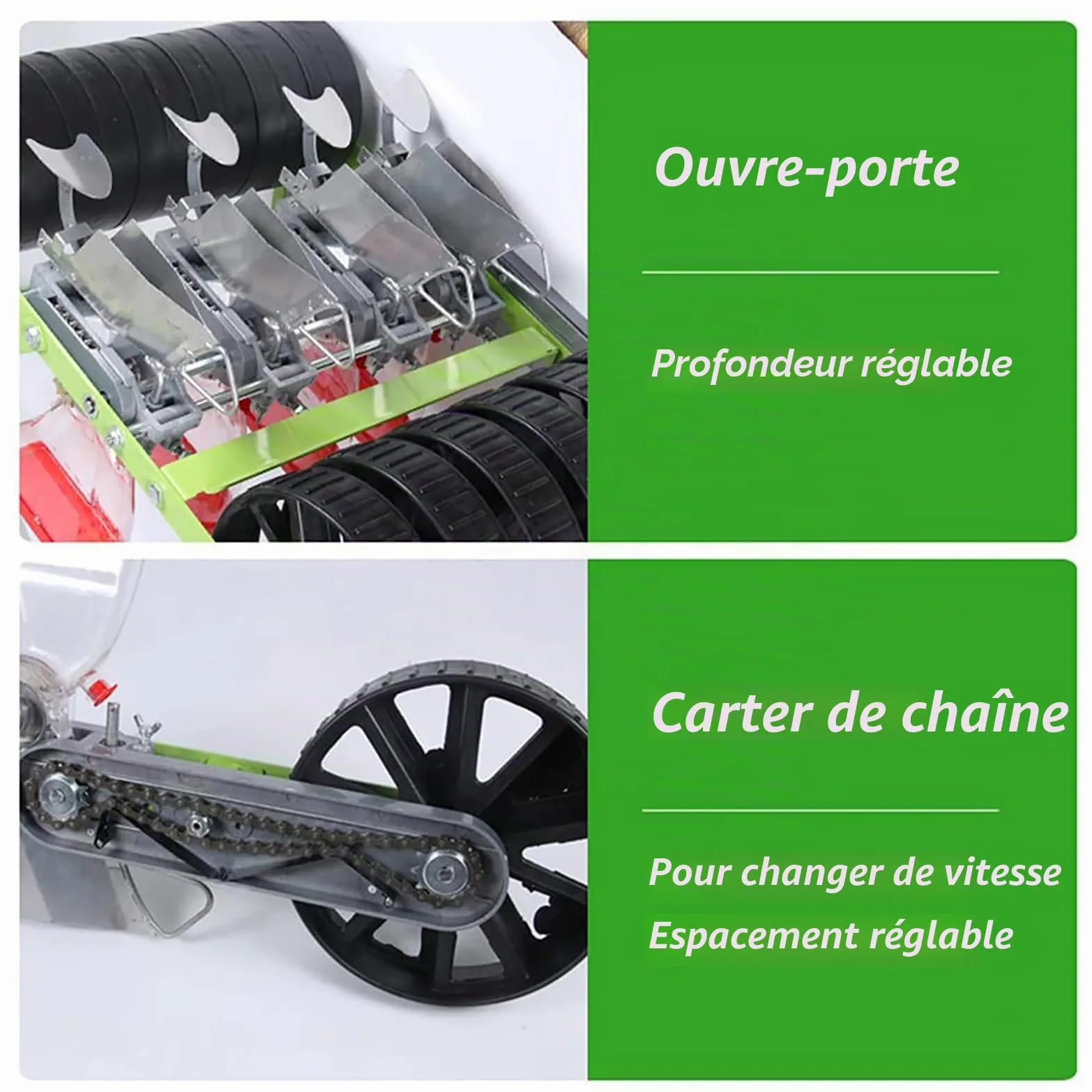 Semoir semoir de précision semoir en rangée, semoir manuel, épandeurs de jardin, semoir de jardin à poussée manuelle, plantes de chanvre, persil, chou, radis, etc. for petits jardins(Single row)