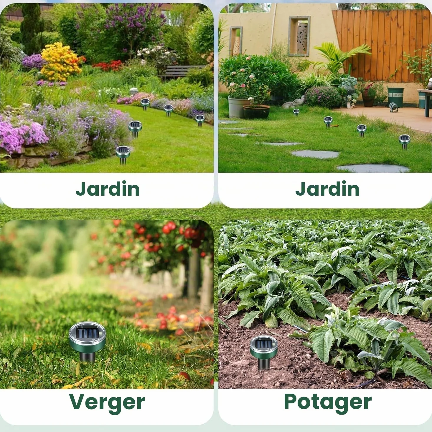 Répulsifs solaires Anti-Taupes - Répulsif Contre Les Taupes,Lot de 4 Répulsif Contre Les campagnols - Répulsif à ultrasons - Répulsif Solaire Contre Les Taupes