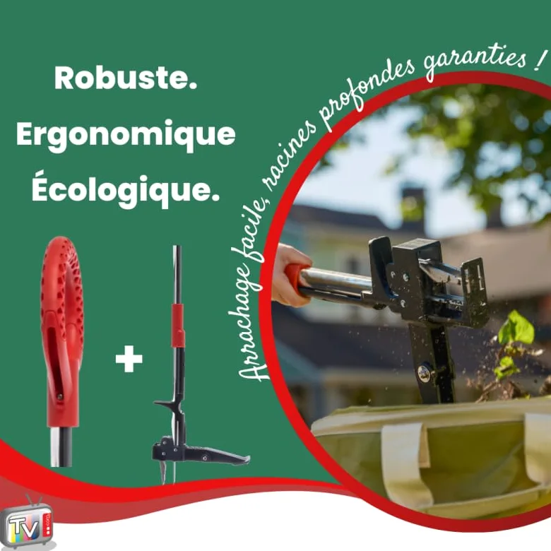 Venteo Desherbeur Manuel à Pédale en Kit | Outillage Jardin Professionnel | Outil Multifonction pour Extraction Racines Pissenlit | Entretien Gazon Sols Extérieurs Alternative aux Outils de Coupe