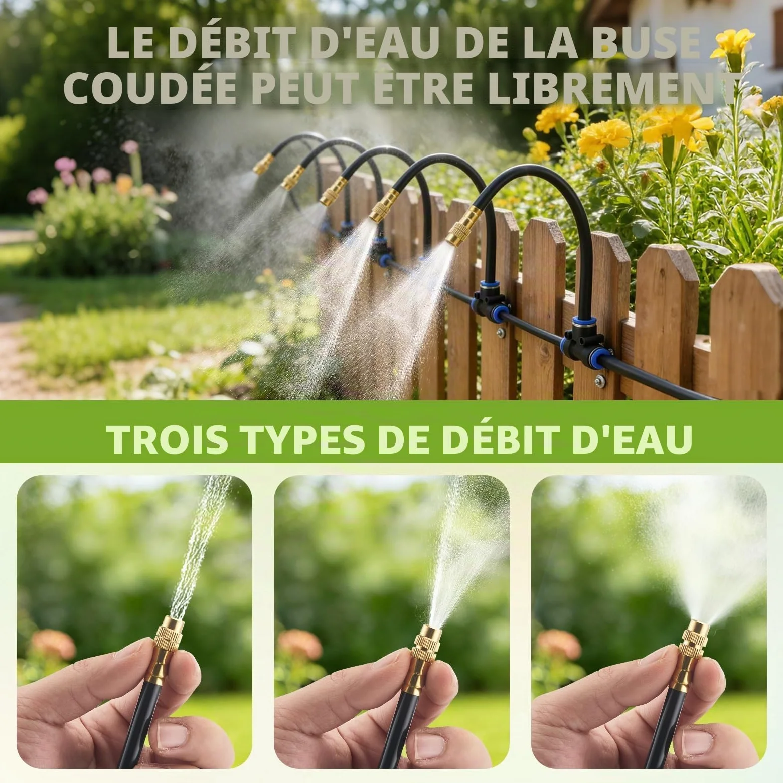 Système d'Irrigation Goutte à Goutte 30M,Irrigation À 360° | Réglage Précis Du Brouillard D'Eau,Installation Facile,Système D'Irrigation Jardin Pour Terrasse,Serre,Jardin Balcon