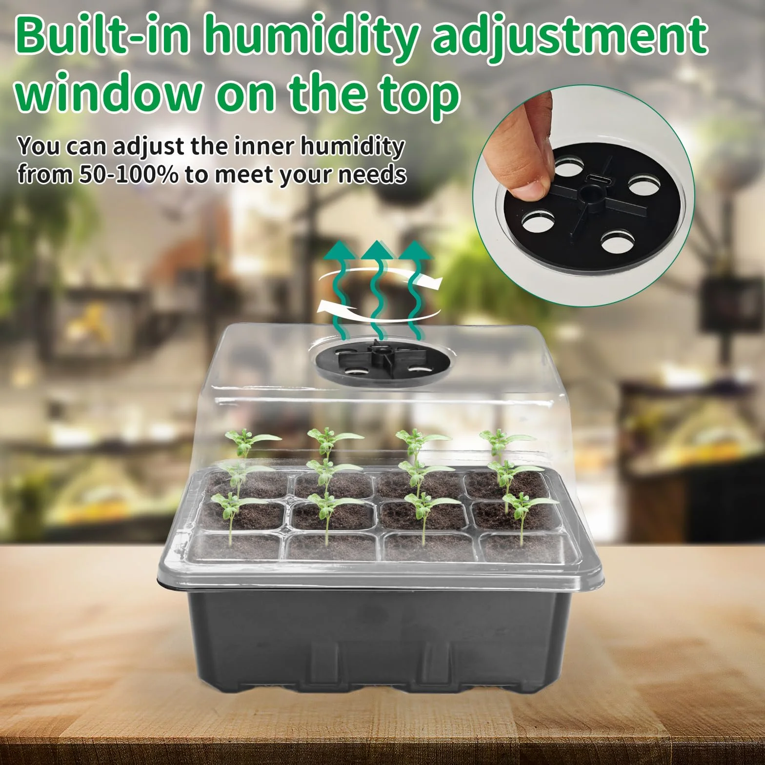 NAMOTEK Station de Germination 5 pièces avec Tapis Chauffant & Lampe de Croissance – 60 cellules, Mini-Serre