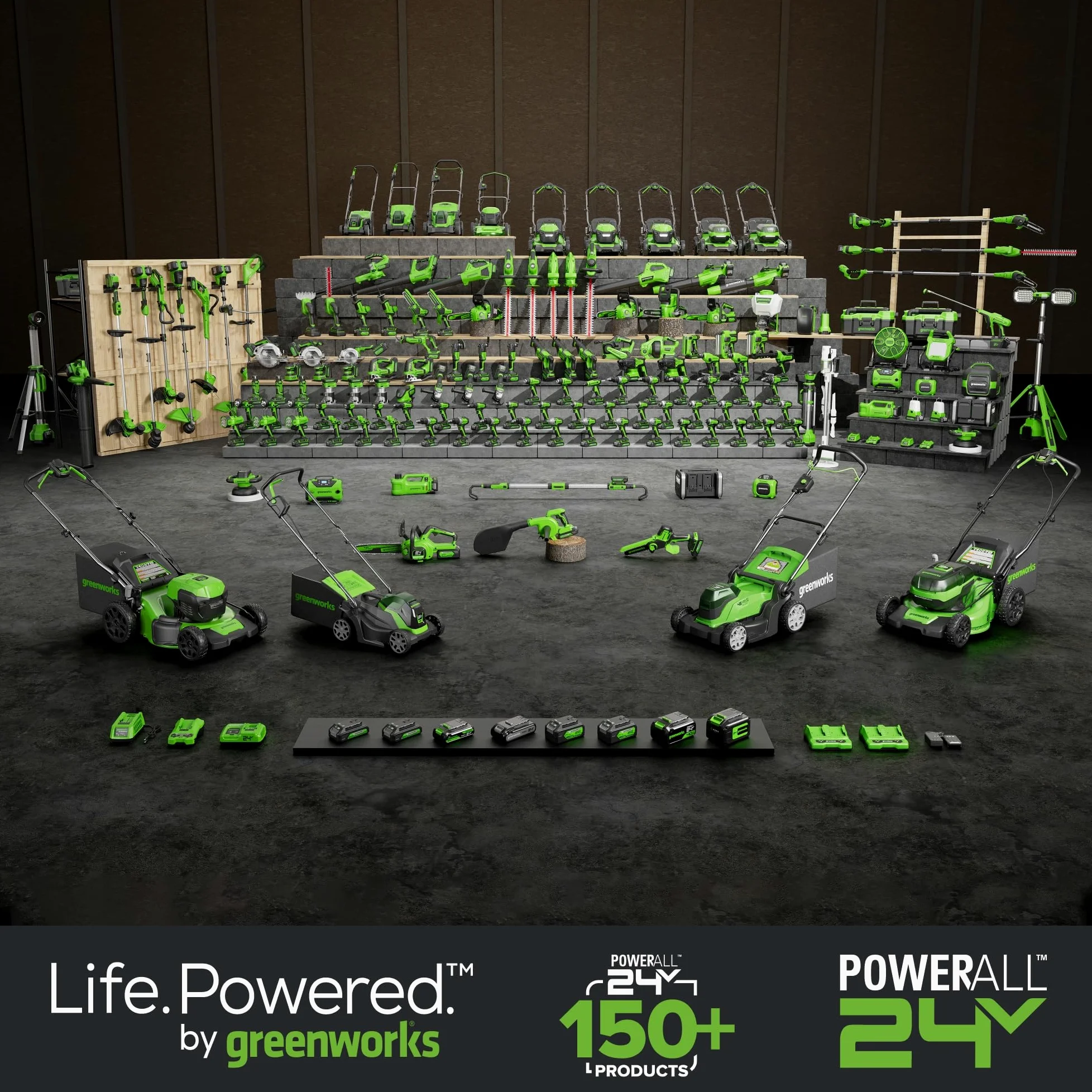 Greenworks 48V (24V x 2) Tondeuse à gazon sans fil , 36cm largeur jusqu'à 200m² ,40L Sac de Ramassage avec batterie 2x2Ah et chargeur à double fente, Garantie 3 Ans, GD24X2LM36K2x