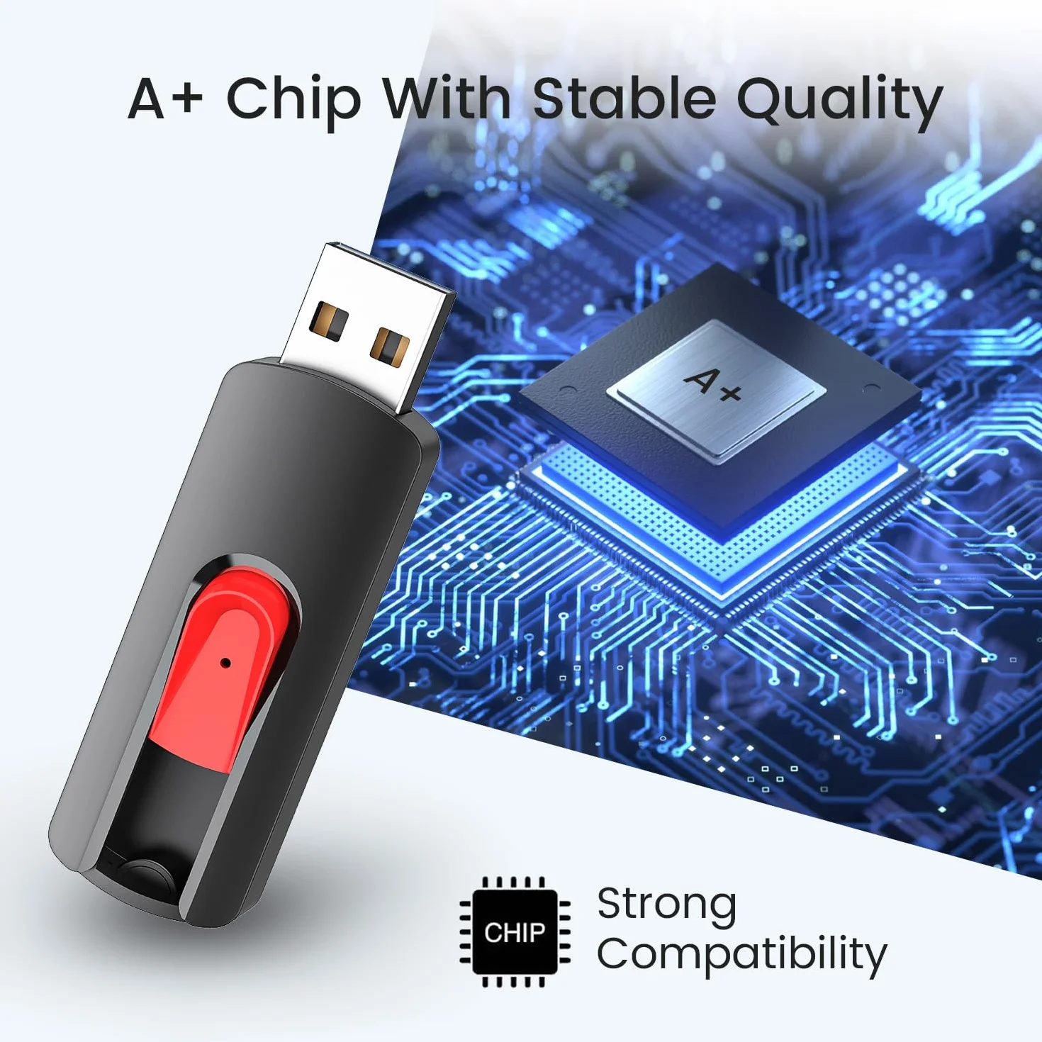 Vansuny Clé USB 2.0 64Go Lot de 5 Rétractable LED