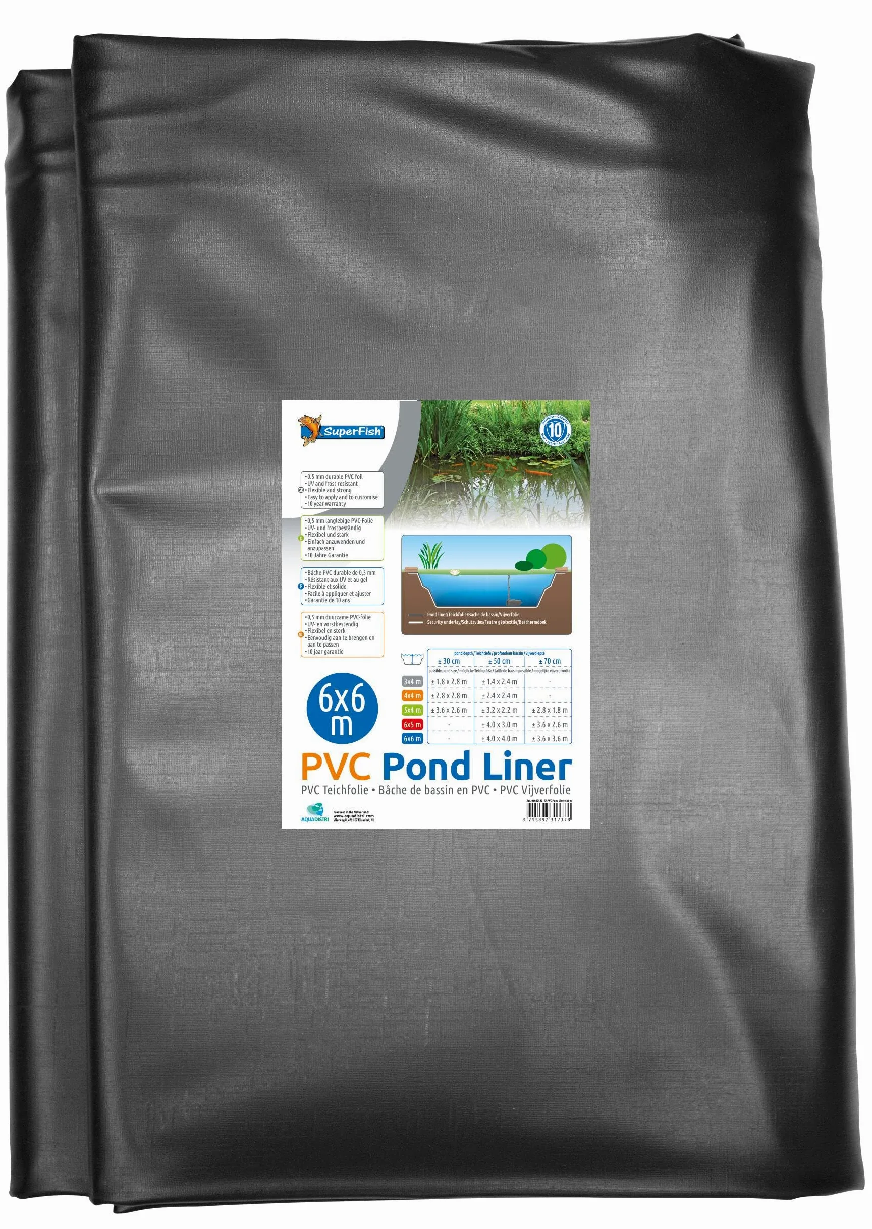 Superfish - SuperFish Pond Liner 6 x 6 m - b che PVC 0,5mm pour bassin