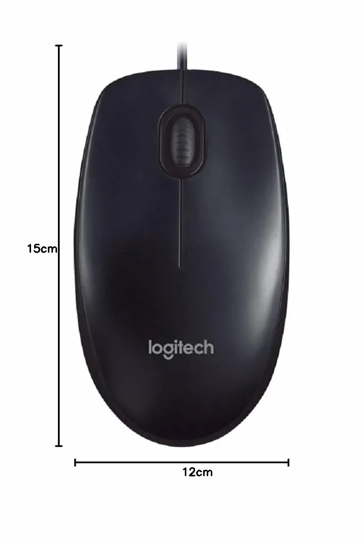 Logitech M90 Souris Filaire USB, Suivi Optique 1000 PPP, Ambidextre, Noir