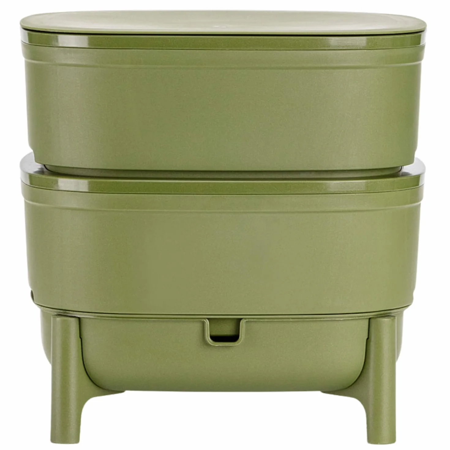 Economy Vermicompost pour cuisine et balcon – Boîte à vers design en plastique 100 % recyclé – Vermicompost comme ferme à vers avec 2 bols – Volume 30 l, vert
