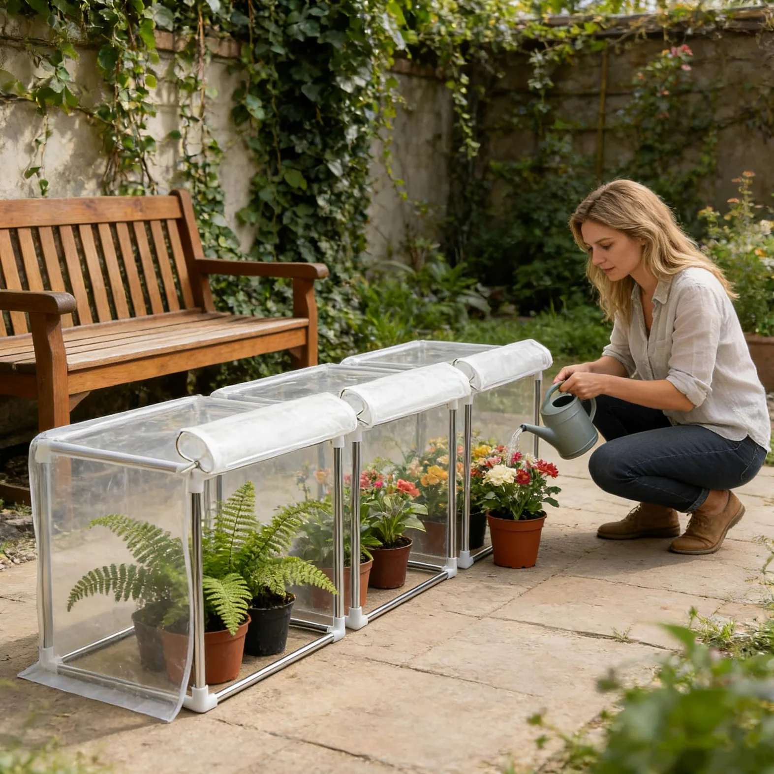 Serre d'Interieur Housse de Protection pour 60x30x30 cm | Serre De Patio pour Table, Jardin, Terrasse, Fenêtre, Hiver et Intérieur
