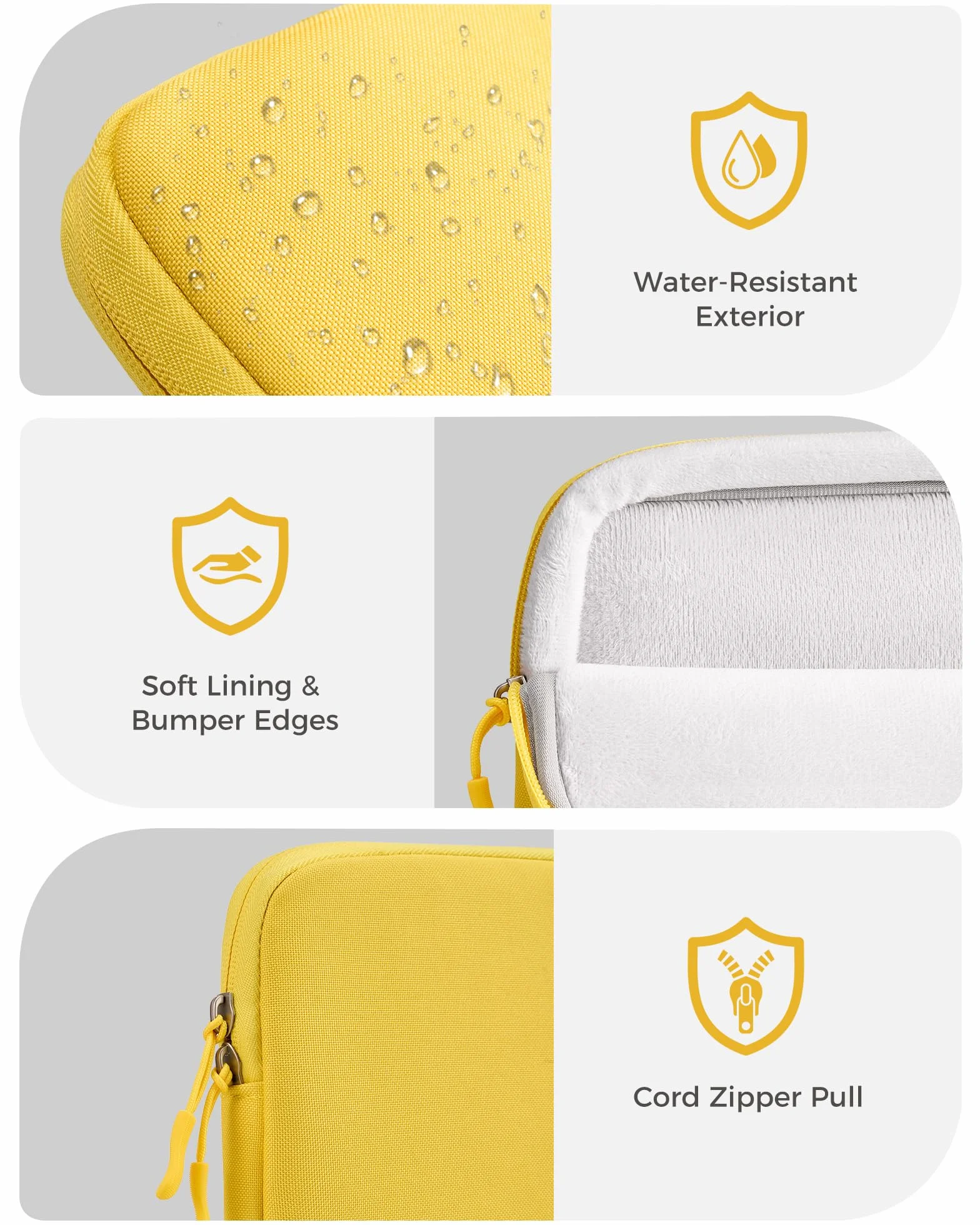 ProCase Housse MacBook Neo 13" 2026 A3404 Pochette Ordinateur Fine Légère Imperméable Jaune agrume