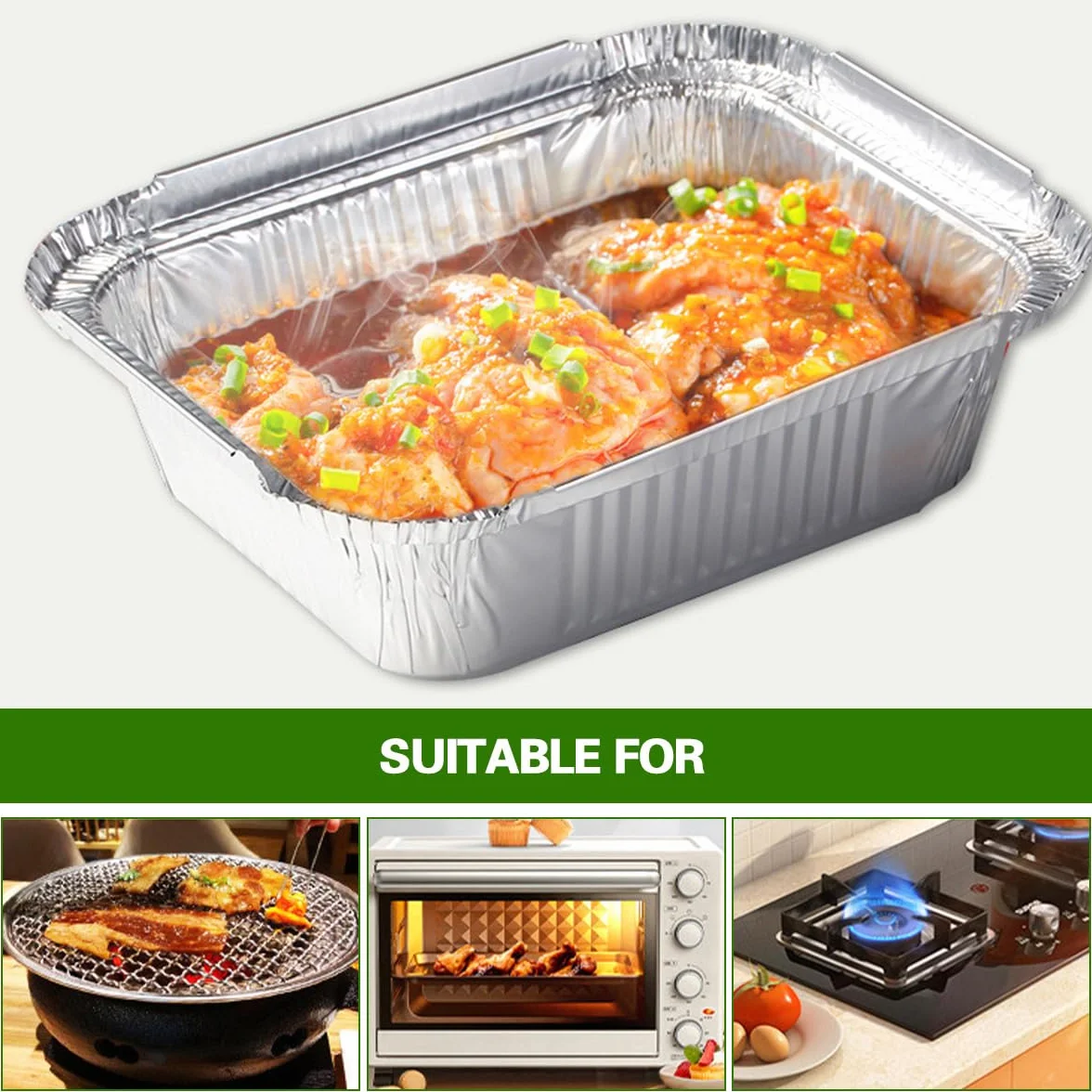Barquettes de barbecue en aluminium 22 x 15 x 5,5 cm - Lot de 50 - Accessoires Weber