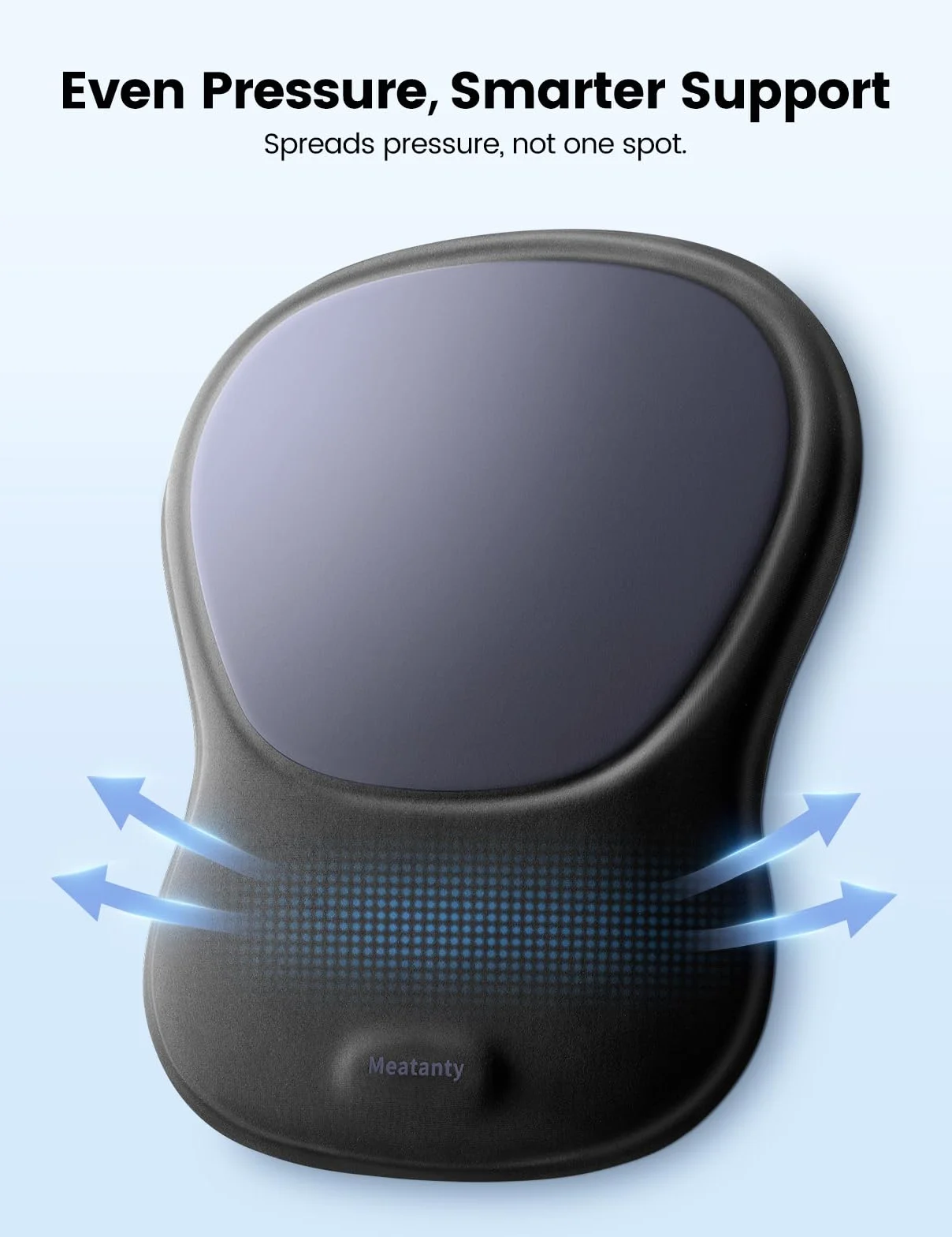 Meatanty Tapis de souris ergonomique avec coussinet en gel et repose-poignet antidérapant