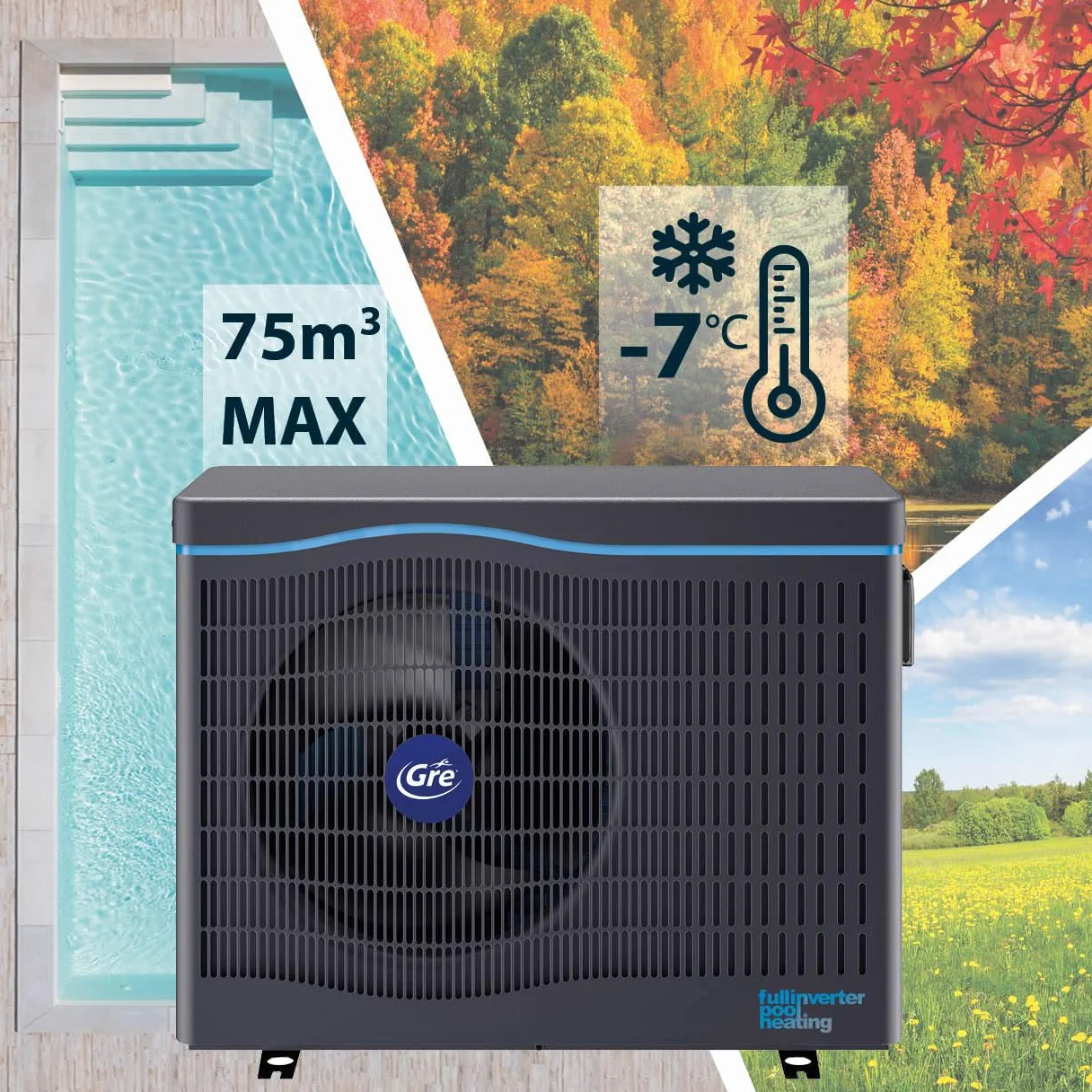 Bomba de Calor Full Inverter Para Piscinas Hasta 75 m3 Conectividad Fluidra App