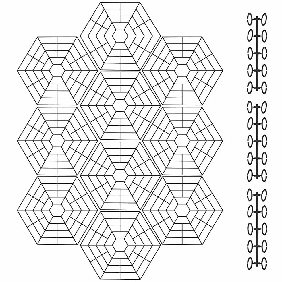 10 Pièces Filet De Protection D'Étang avec 30 Crochets, Couverture De Grille De Garde De Poissons, Housse En Plastique