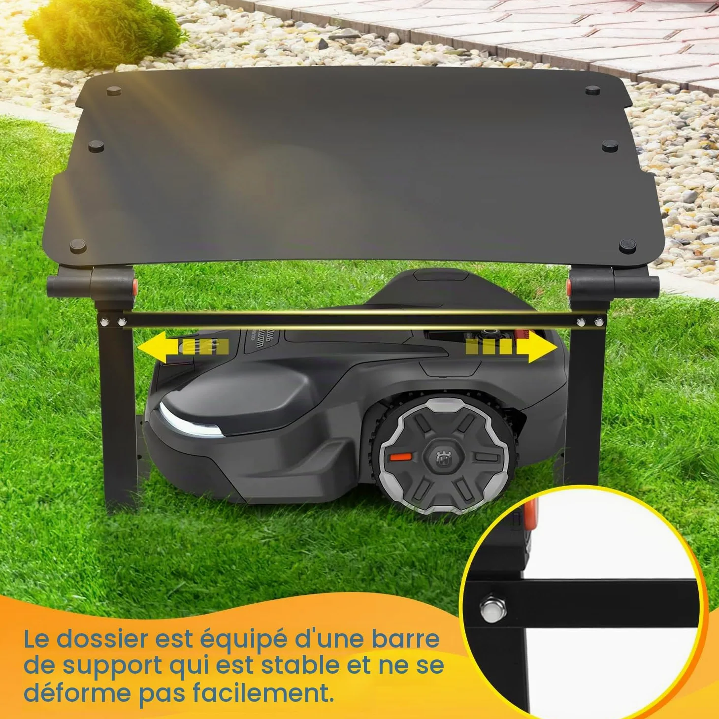 Garage pour robot tondeuse, toit pour robot tondeuse, abri de voiture pour robot tondeuse, pliable, garage, maison de pluie pour robot tondeuse avec barre de support