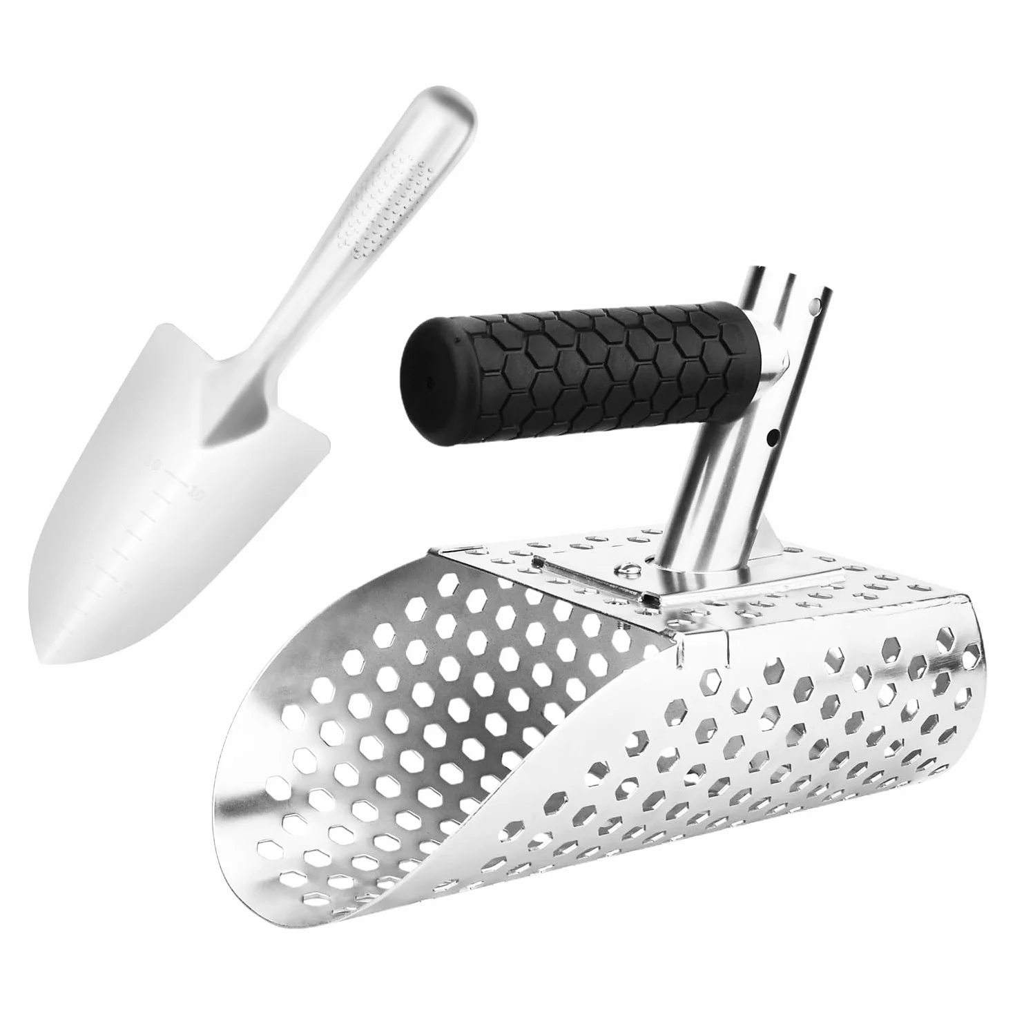 Kit de 2 Pelles à Sable pour Détection de Métaux en Acier INOX, Grande et Petite