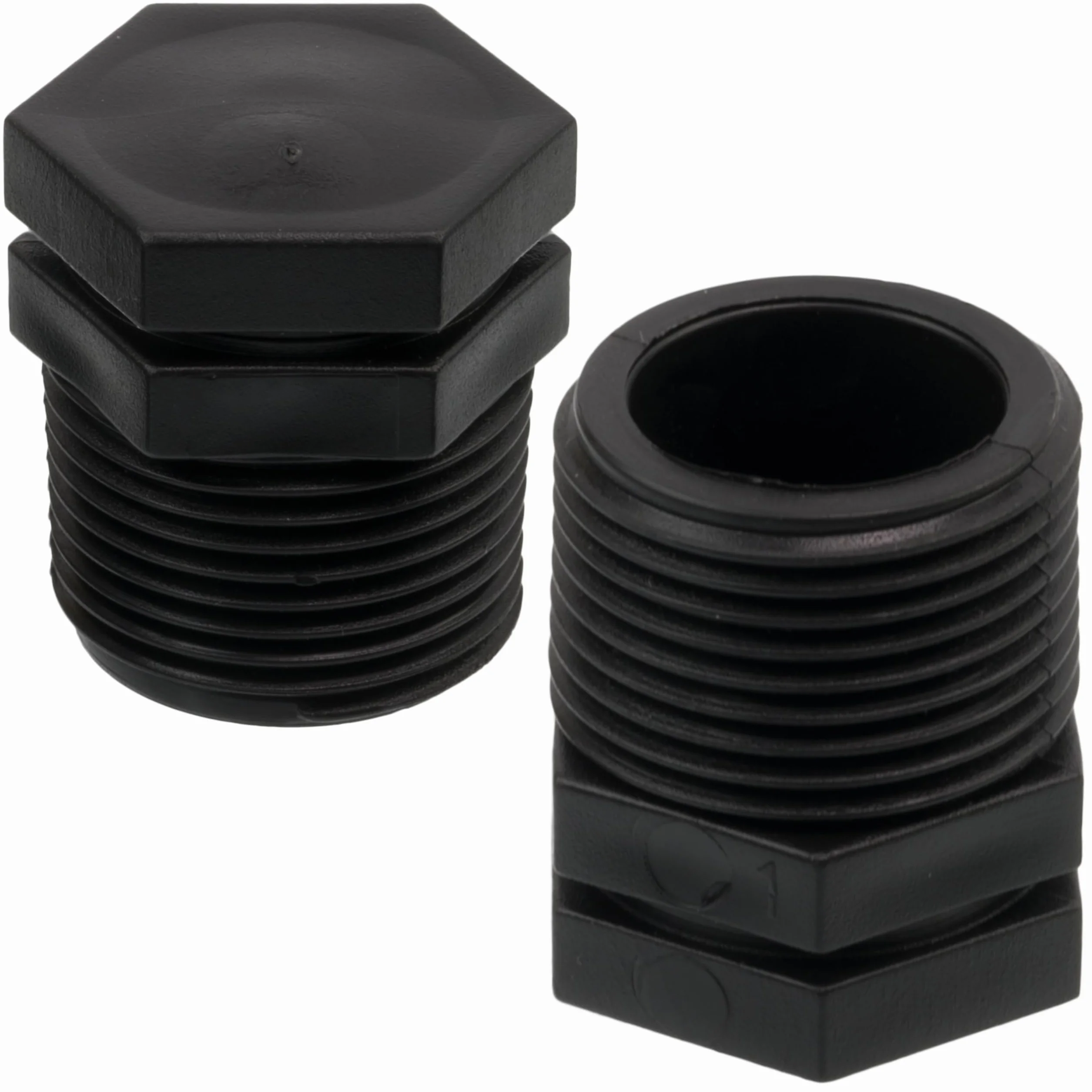 AERZETIX Lot de 5 Bouchons Mâles 3/4" Polyéthylène pour Tuyau d'Arrosage Irrigation Pression Max 10 Bars Noir
