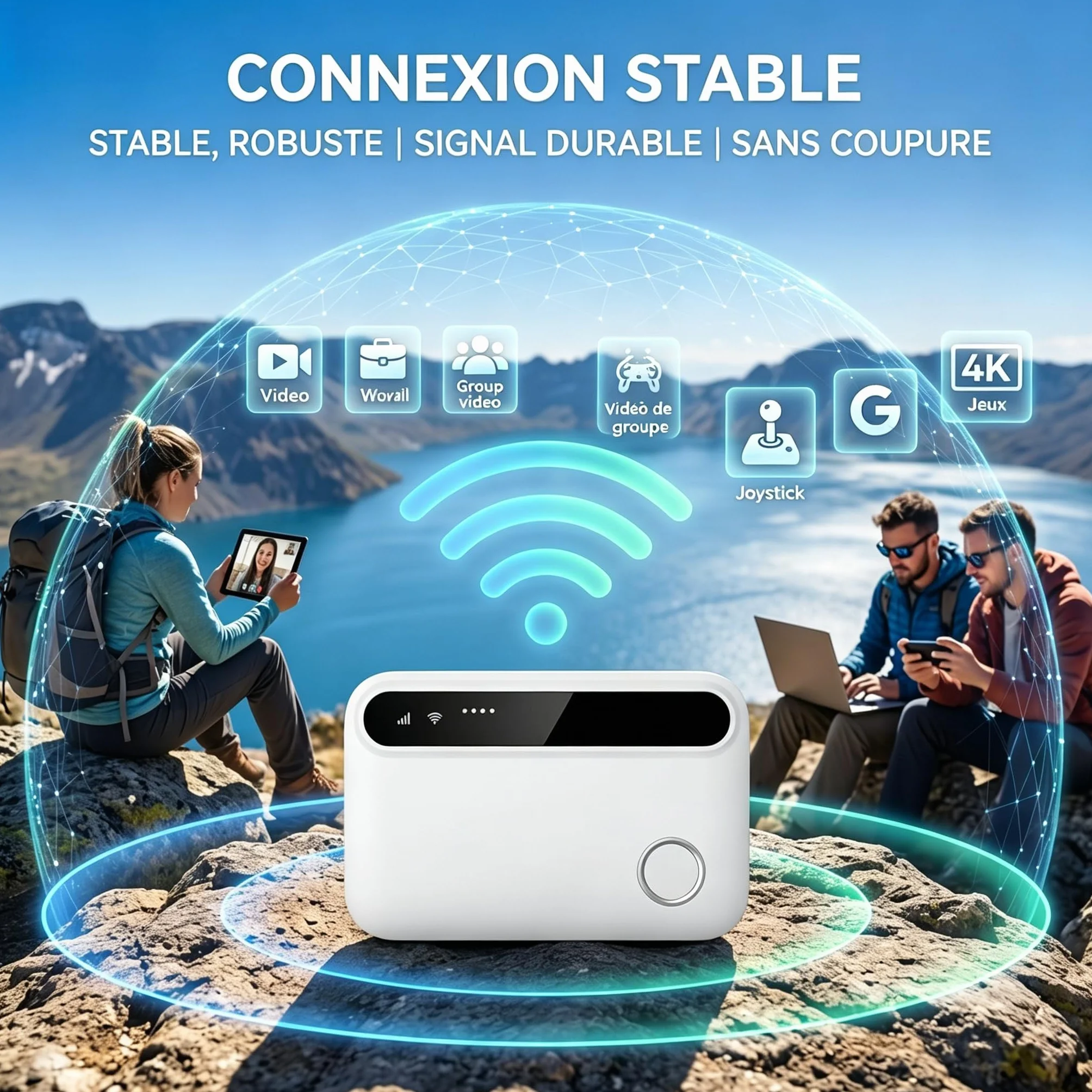 Routeur 5G Portable WiFi 6 avec Slot SIM Déverrouillé – Modem 5G Carte SIM, Internet Mobile Haut Débit 5G/4G+