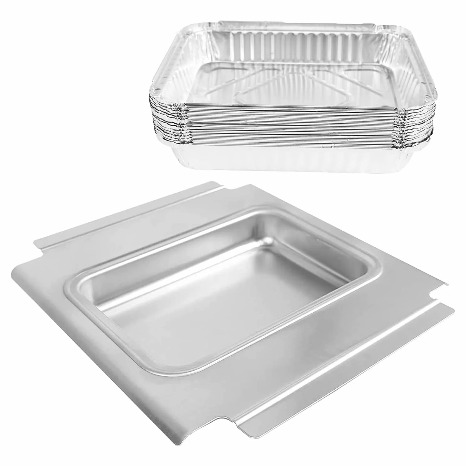 GFTIME Bac d'égouttement pour barbecue Weber Q200 Q300 Serie avec 15 inserts aluminium