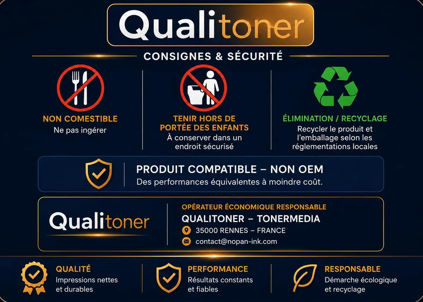Bac de récupération de Toner usagé Compatible Brother WT229CL 50000 Pages