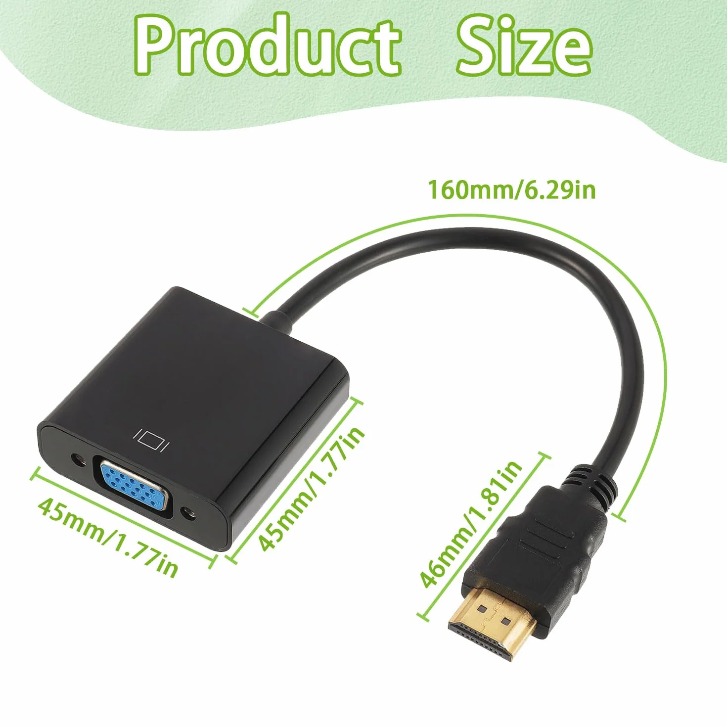 Adaptateur HDMI vers VGA mâle vers Femelle Convertisseur Numérique Analogique