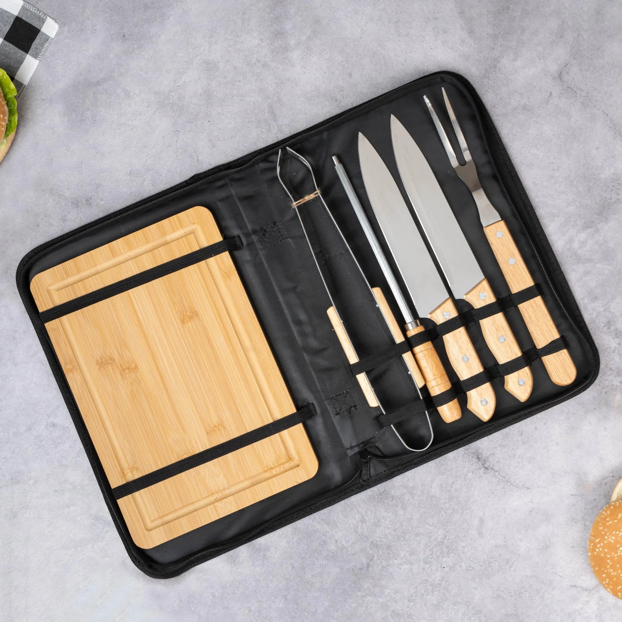 Wanapix Kit Barbecue Personnalisé Ustensiles BBQ Malette 6 Accessoires Set