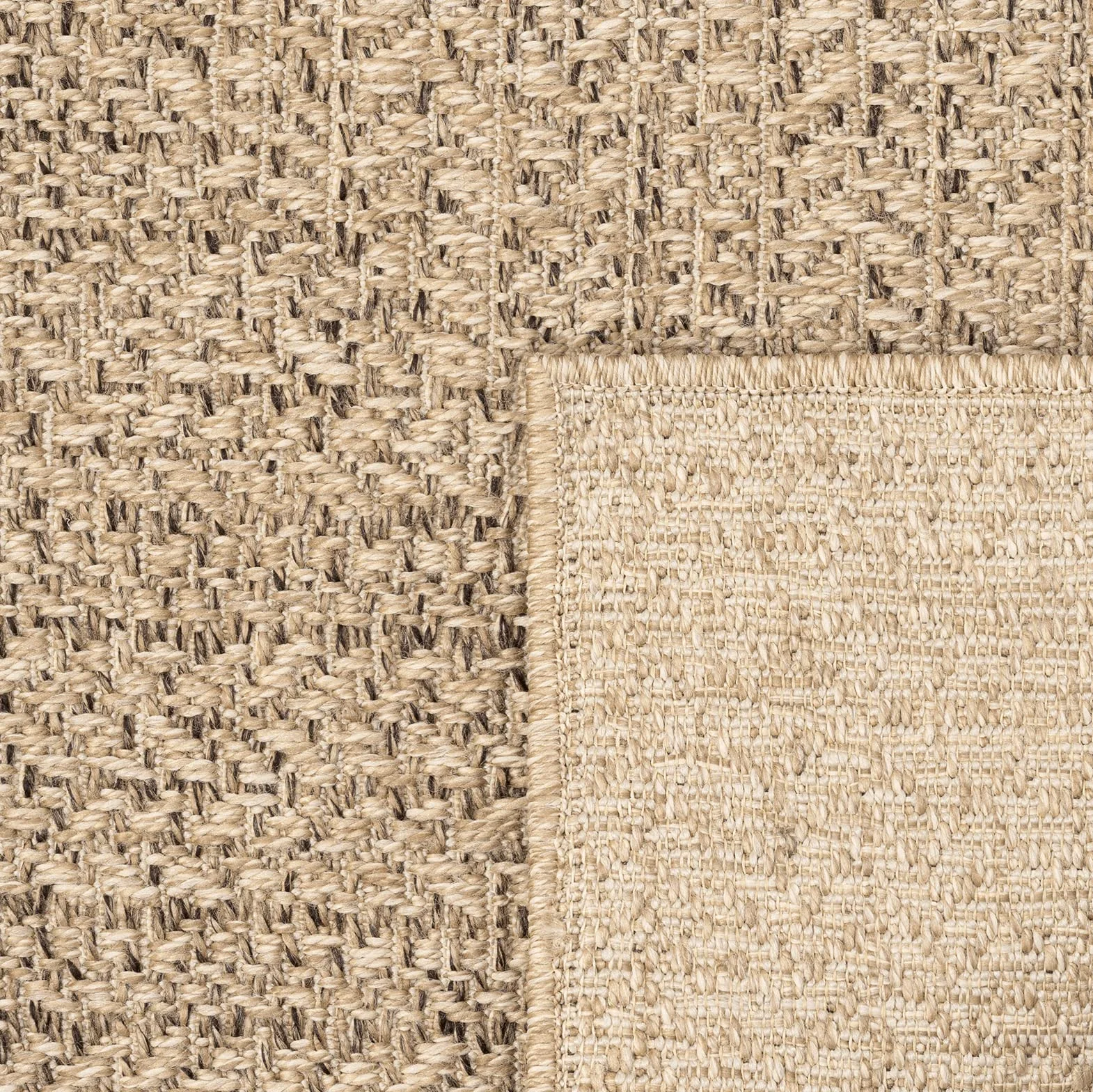 Mia´s Teppiche Soil - Tapis extérieur et intérieur résistant aux intempéries, Aspect Jute Naturel, idéal pour terrasse, Balcon et Jardin, env. 140 x 200 cm