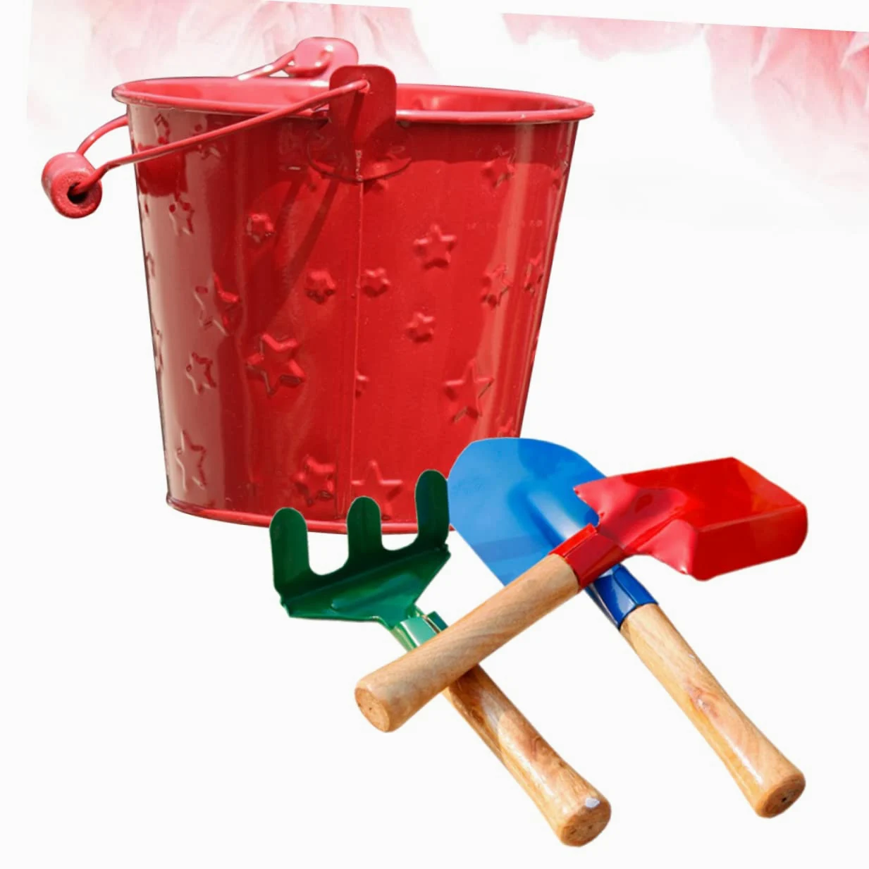 iplusmile 2 Ensembles 3 Pièces Mini Râteau De Jardin Mini-kit Enfants Outil De Jardin Jouets De Porte Trousse D'outil De Pelle De Pratique