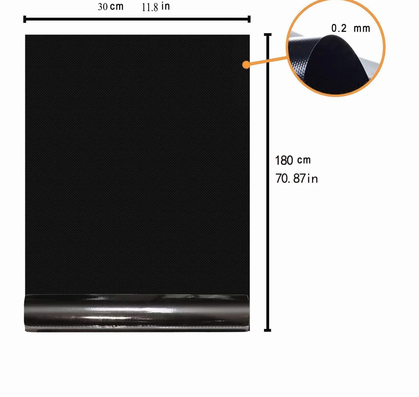 Tapis de barbecue extra épais 260°C 180x30 cm pour gaz et sans charbon