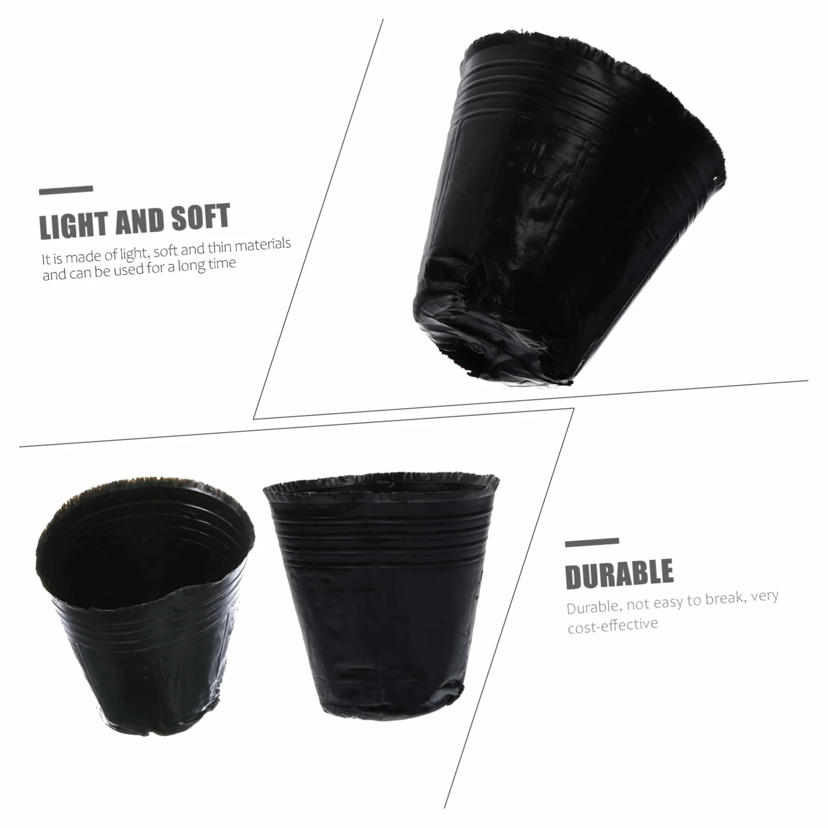 Hemobllo 500 pièces Pots de Nutrition pour Plantes Contenants de Repiquage avec Drainage Godets de Culture Jardinage Lot