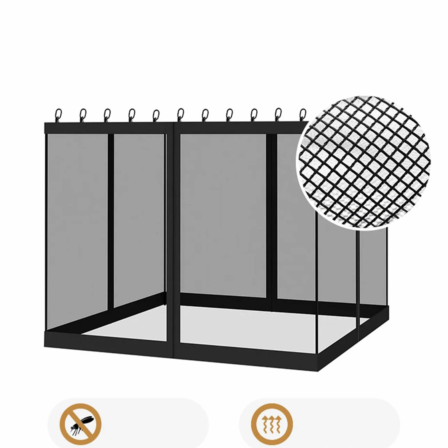 Filet De Canopée pour Patio Anti-Moucheron, Aération, Résistant UV, | pare-pour tonnelle Pour Extérieur, Jardin, Terrasse, Balcon, Camping, Tente, Pique-Nique, Camping-Car,