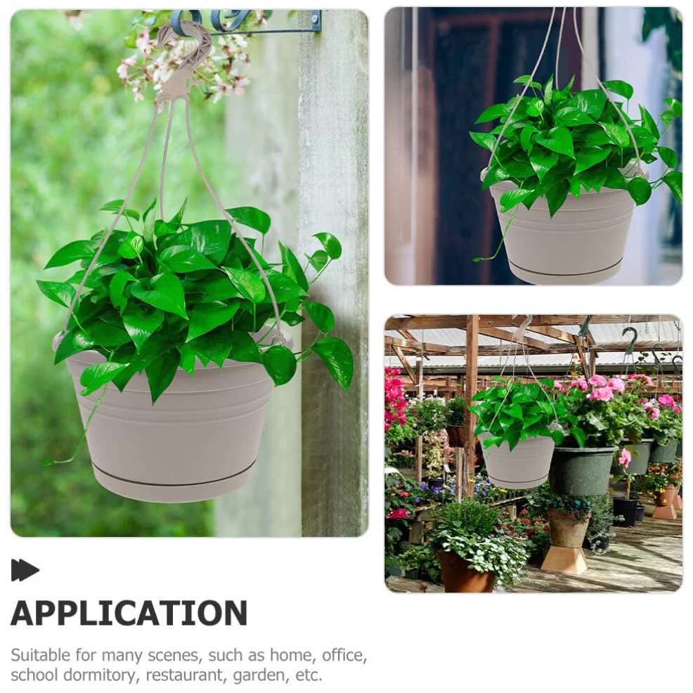 Yardwe 2 Suspendus Pots de Fleur Plastique Intérieur Extérieur Jardin Balcon Terrasse