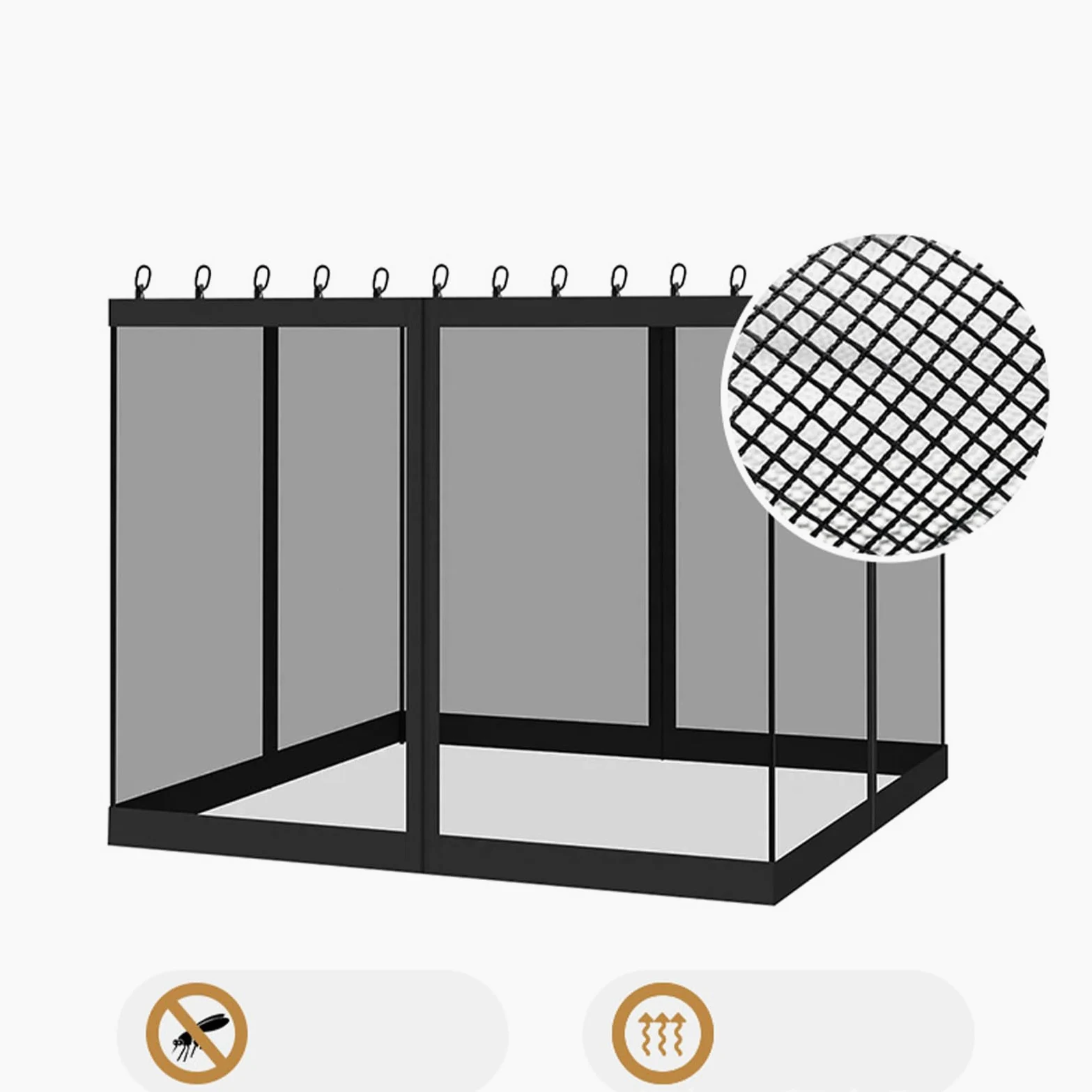 Filet pour Gazebo Anti-Moucheron, Aération, Résistant UV, Ensemble 4 Pièces | Filet De Pergola pour patio, extérieur, tente, jardin, camping, terrasse, balcon, pique-nique, camping-car