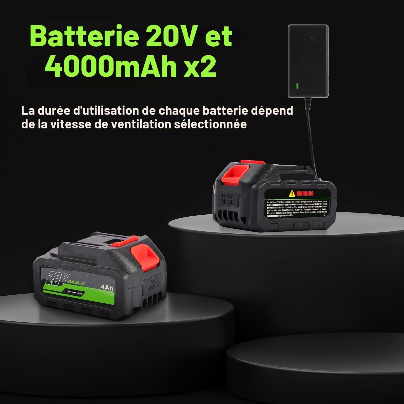 Souffleur de Feuilles sans Fil Nexalite 21V, 2x4Ah, 172 km/h, 6 Vitesses | 172 km/h + moteur 280W; 2 batteries 4Ah (30–40 min); 1,3 kg; 2 buses; jardin, allées, garage, voiture