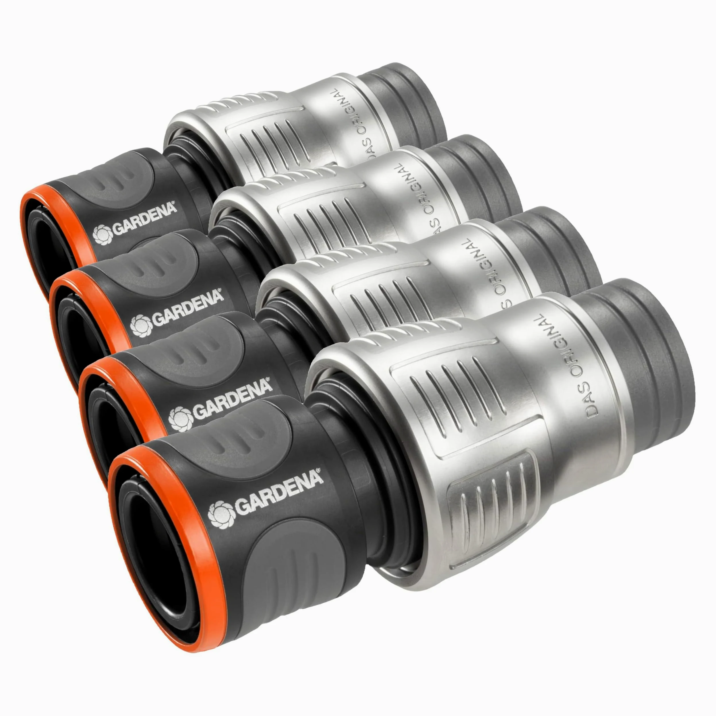 Raccord d'arrosage de tuyau Premium 19 mm (3/4 Pouce) de Gardena : adaptateur pour robinets, résistant au gel, emballé (18256-20) (Lot de 4)