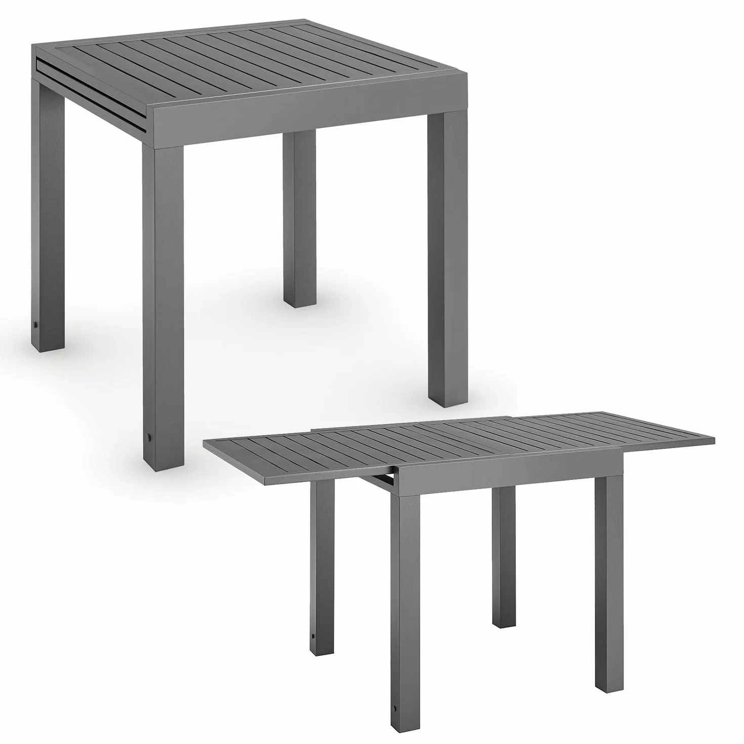 Juskys Table de Jardin Laki de Extensible 70x70 cm Aluminium Anthracite