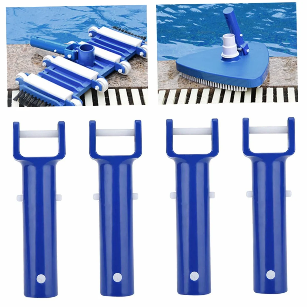 Poignée de tête d'aspirateur de Piscine Bleue 4 pièces avec Clip en V, Accessoire Remplacement