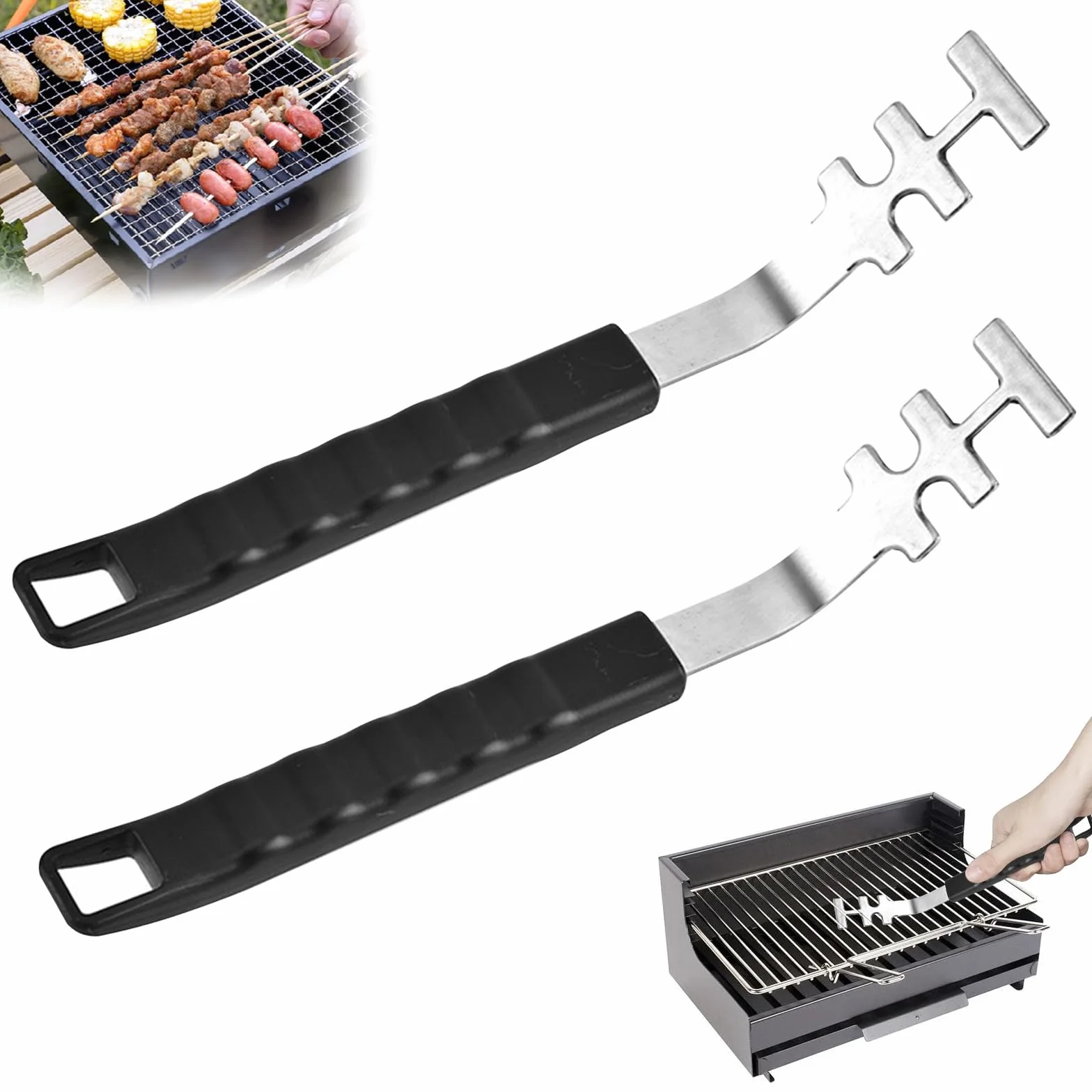 Accessoires Barbecue Acier Inoxydable Multifonctionnel Résistant Chaleur Antidérapant Poignée Protection Universel