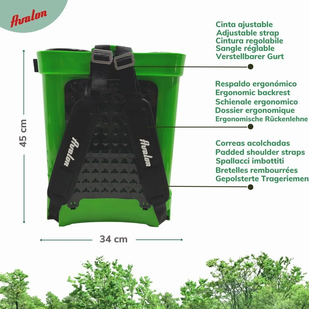 Avalon - Pulvérisateur à Dos à Pression à 2 lances avec Batterie Rechargeable, réservoir 16 l, lances INOX Vert