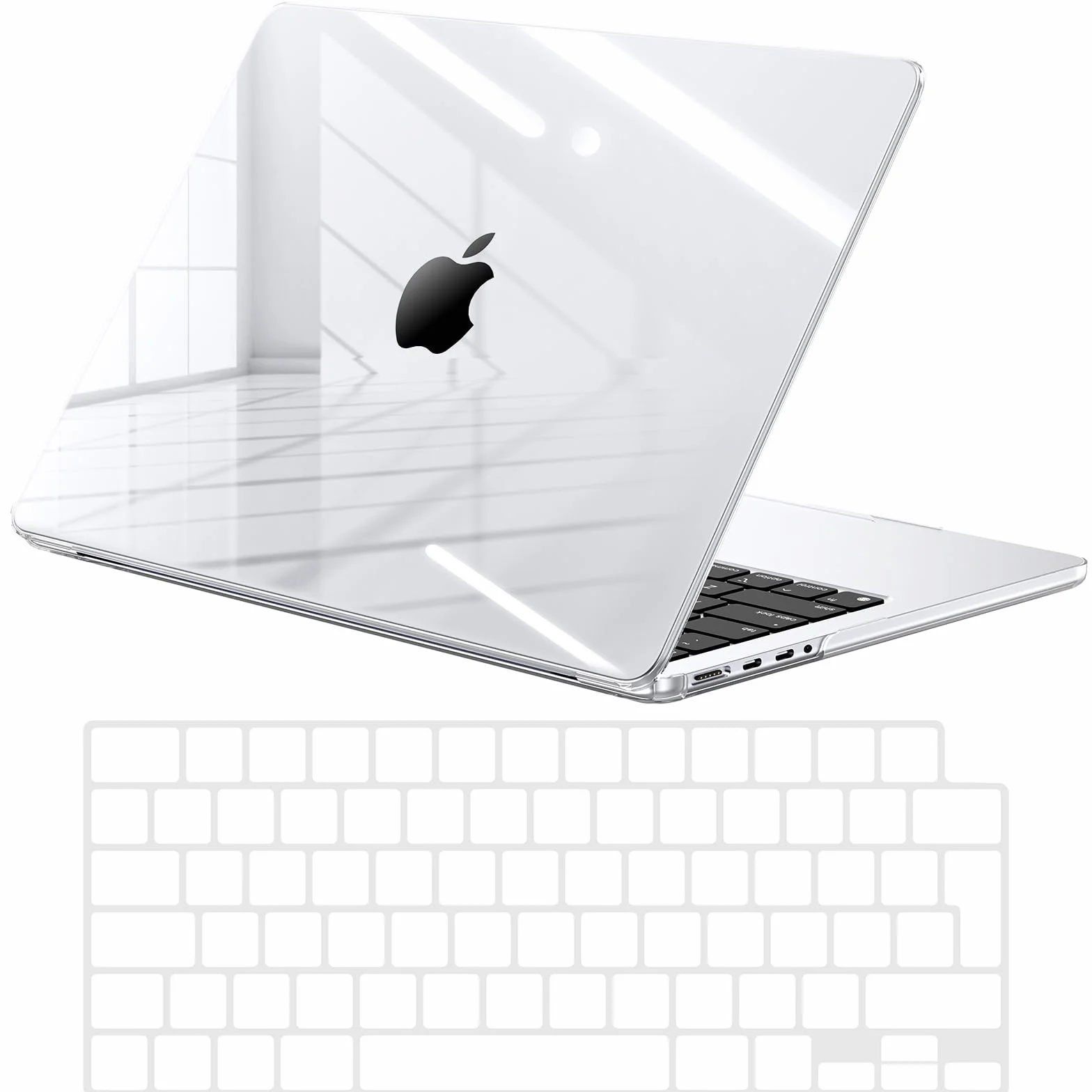 EooCoo Coque Compatible avec MacBook Pro 14 Pouces Transparent Cristal M5 A3427 A3426 A3434 M4 A3112 A3185 A3401 M3 A2918 A2992 M2 A2779 M1 A2442 Étui-clavier