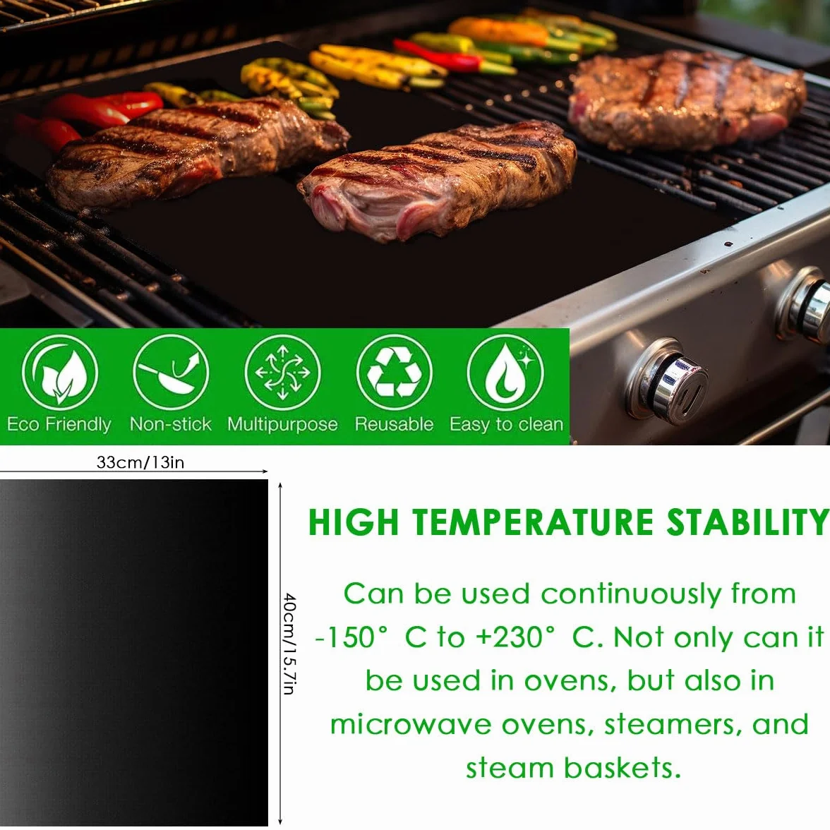 Kit Barbecue Ustensiles 38 Pièces Inoxydable avec Sac Noir