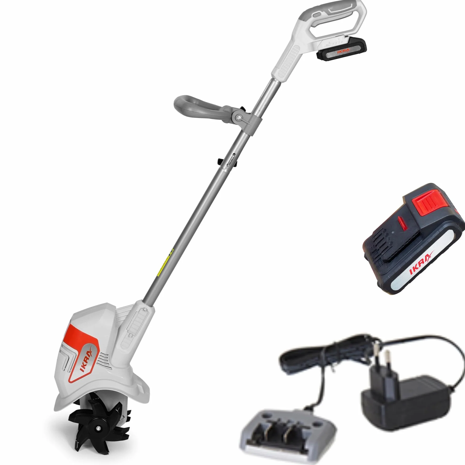 IKRA motoculteur à Batterie IAMH 20, Largeur 19cm, Batterie & Chargeur INCL | Profondeur de travail jusqu'à 15,5 cm, léger, rangement peu encombrant, gamme d'outils sans fil 20 V d'IKRA