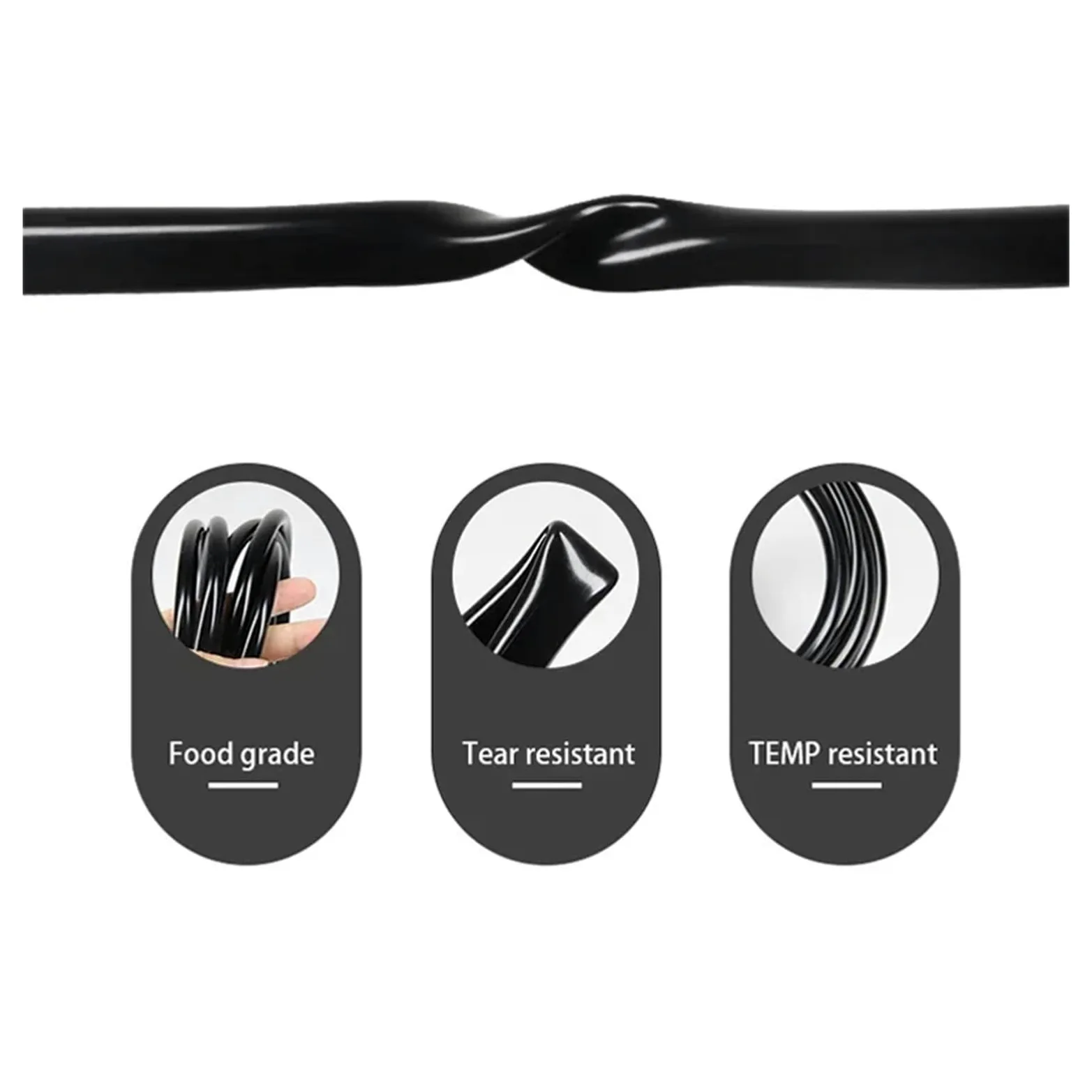 ISCBAFYX 1~10m Tube Noir Flexible Aquarium Air Irrigation Tuyau Connecteur d'eau Tuyau d'arrosage Réservoir de Poissons Étang Pompe Tuyaux (5 Meters_ID 10MM X OD 12MM)
