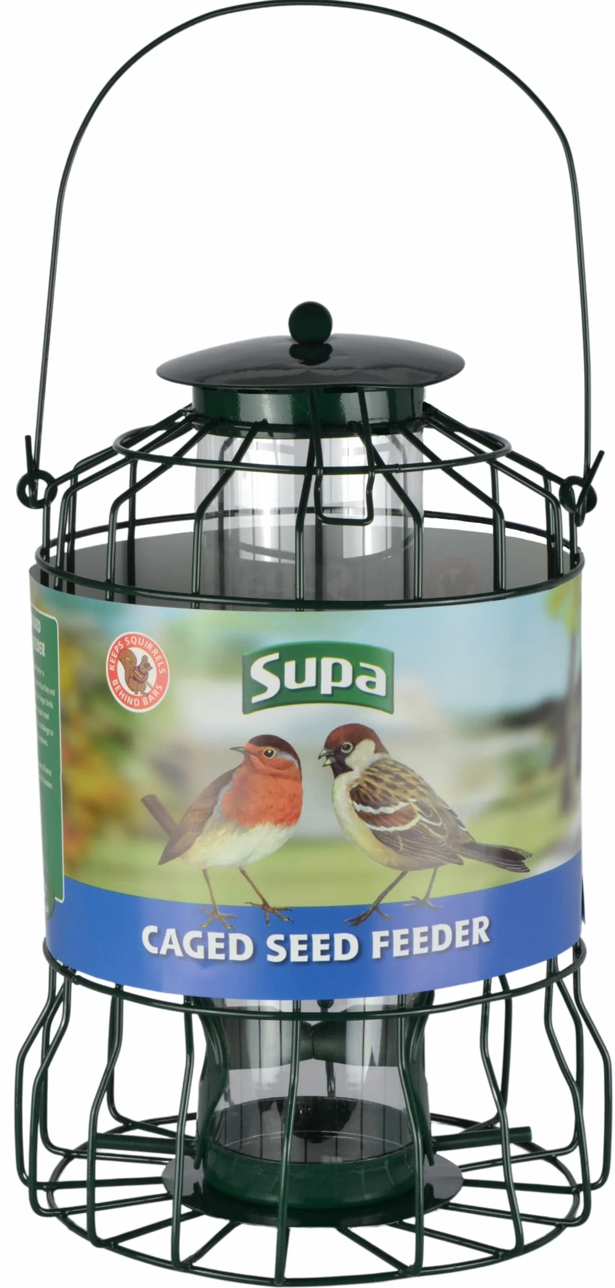 Supa Mangeoire à graines en Cage pour Oiseaux Sauvages dissuade Écureuils et Grands Oiseaux