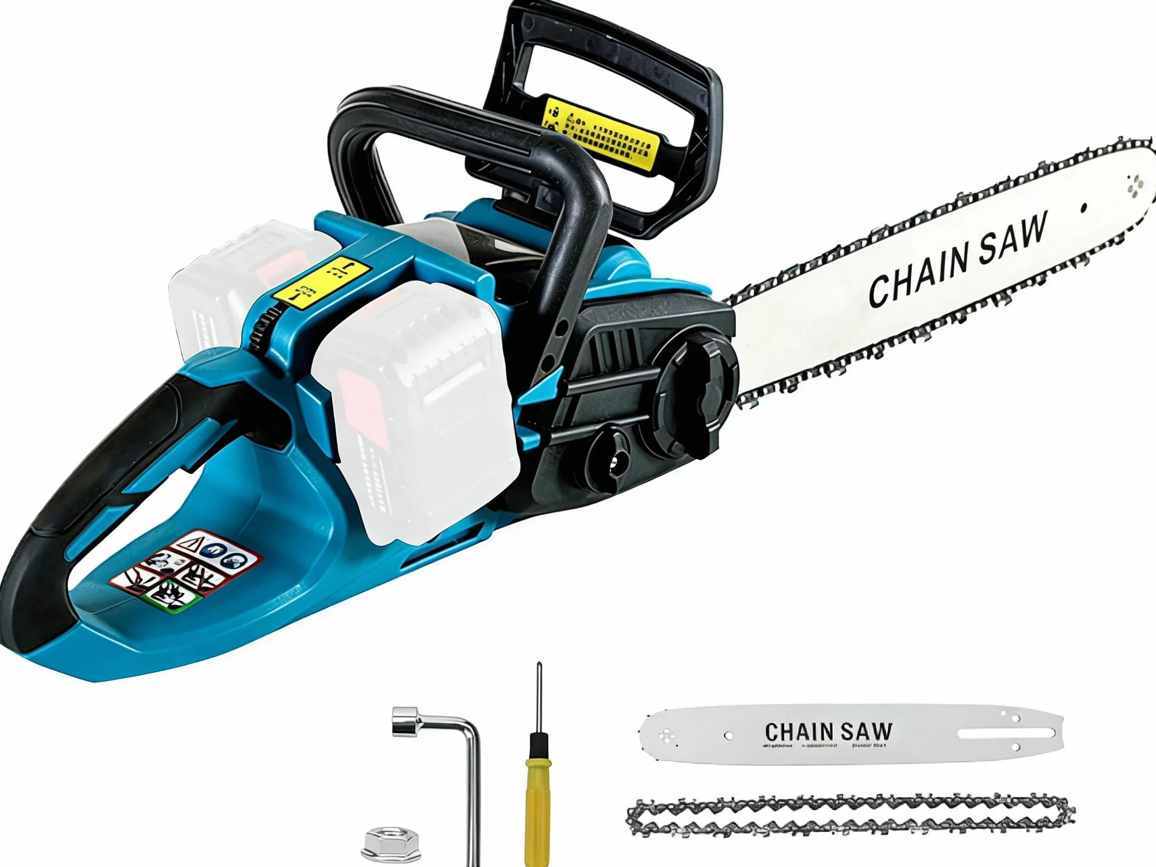 Tronçonneuse électrique sans fil compatible avec Makita 18 V | 16 Pouces Tronçonneuse Électrique sans Fil, Mini Scie à Chaîne, Tronçonneuse sans fil, tronçonneuses électriques