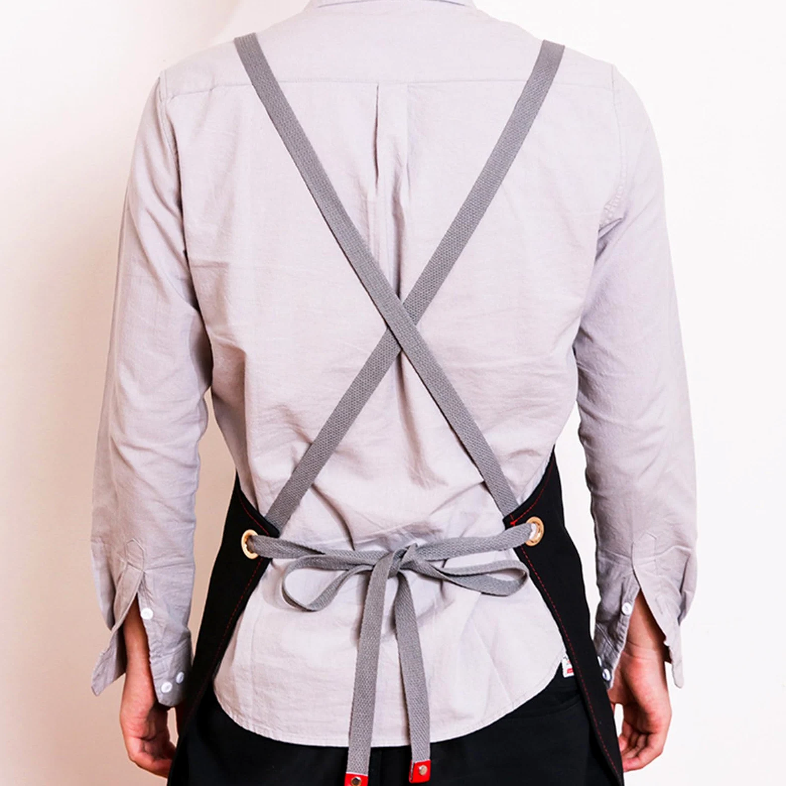 Tabliers, Tablier de chef croisé for homme et femme, avec bretelles réglables grandes poches, en toile, bleu