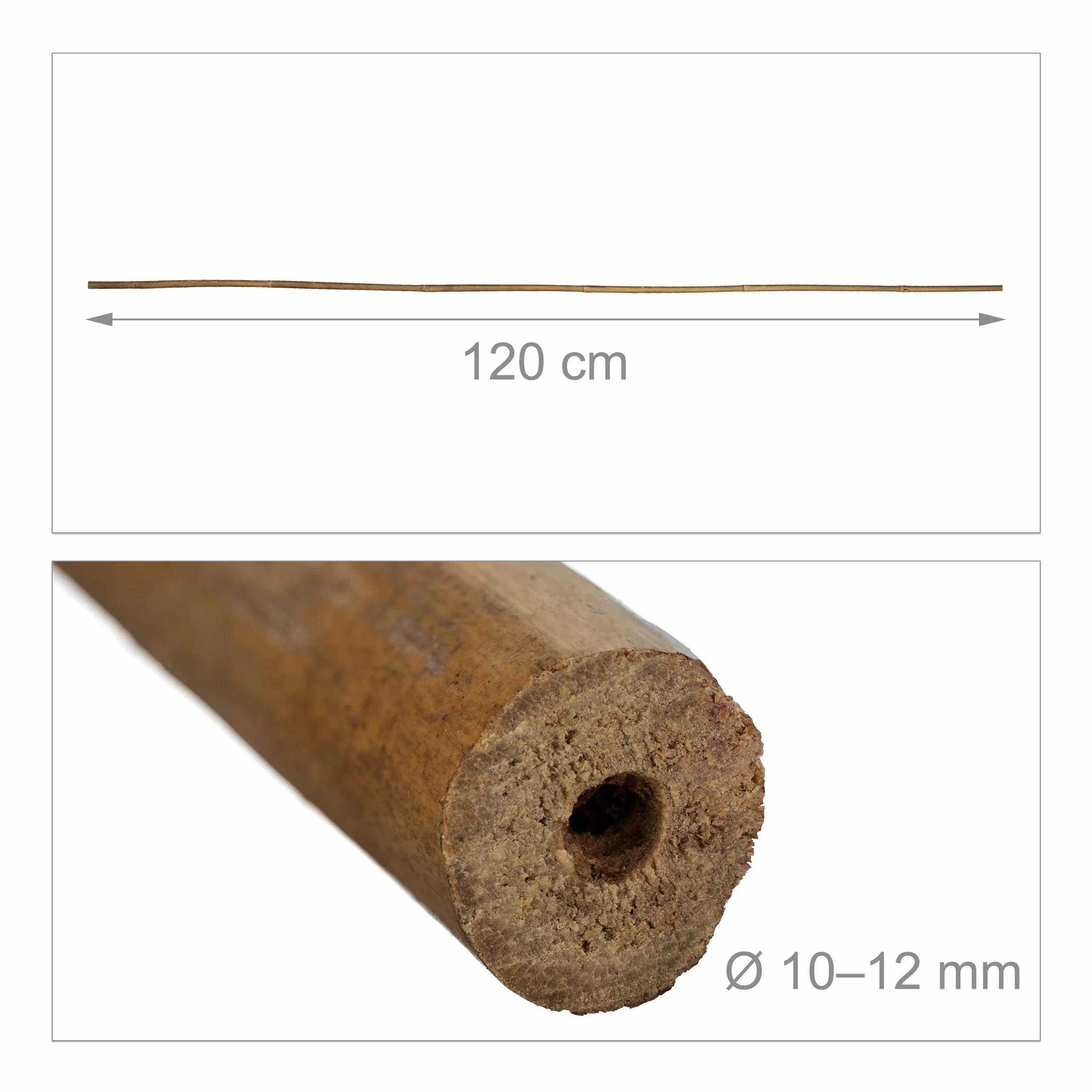Relaxdays Tuteur pour Plante en Bambou, Lot de 40, 120 cm, Aide à la Croissance des Plantes, Déco, Tiges Bambou, Naturel