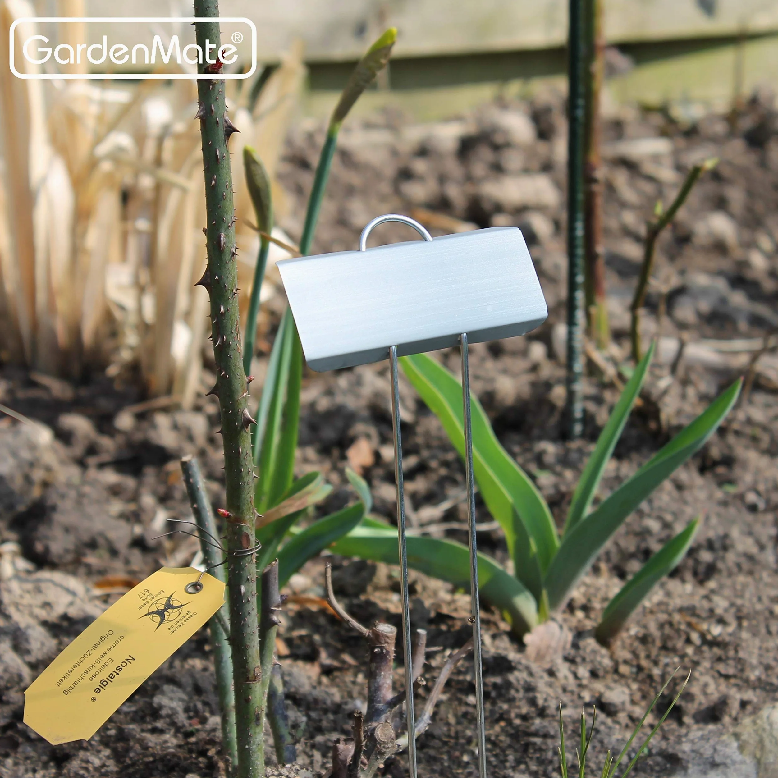 GardenMate Lot d'étiquettes pour plantes en métal résistant aux intempéries 50-Pack 11.5'' LARGE ZINC