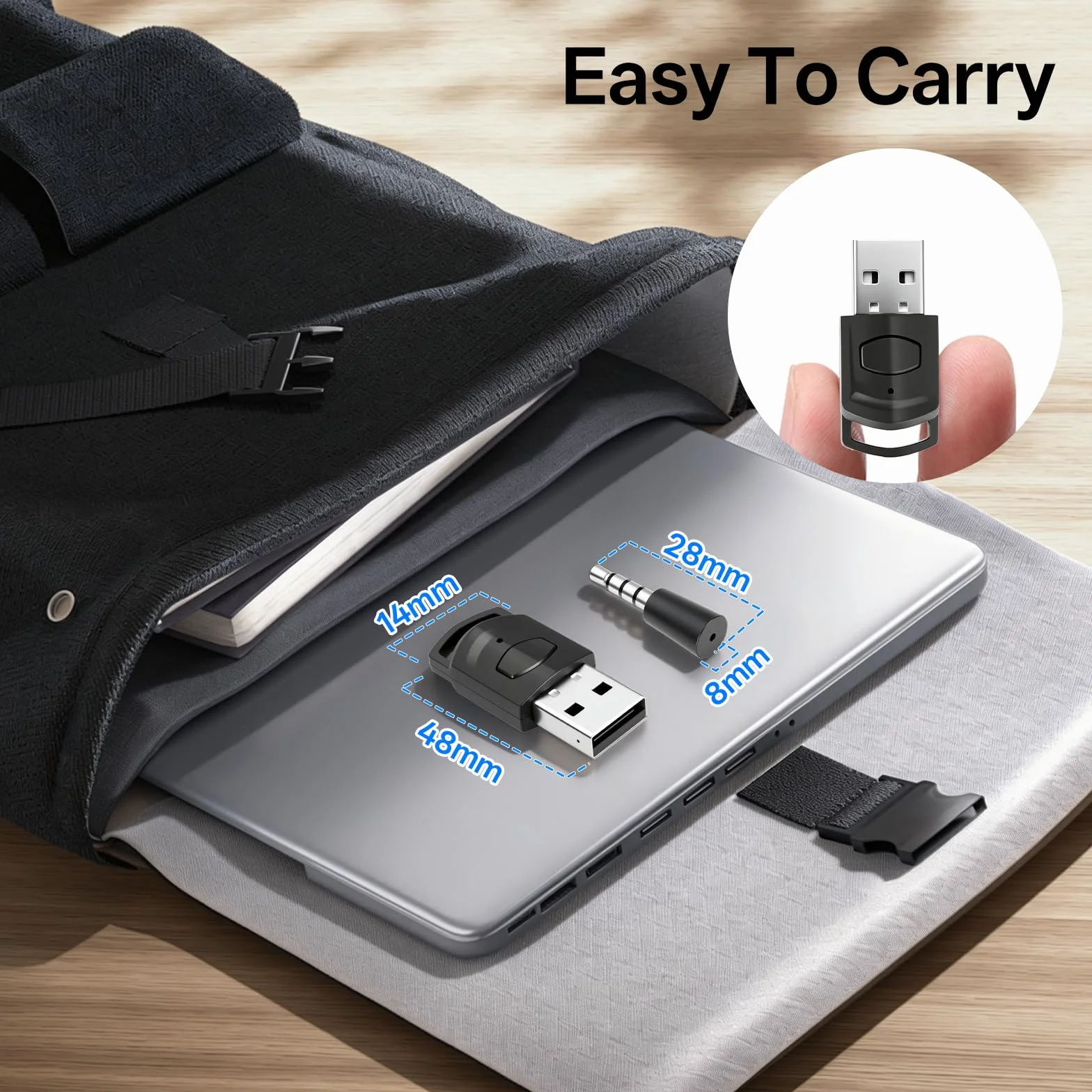 Adaptateur Audio USB Bluetooth 5.0 pour PS5/PS4/PC, Dongle Bluetooth à Faible Latence