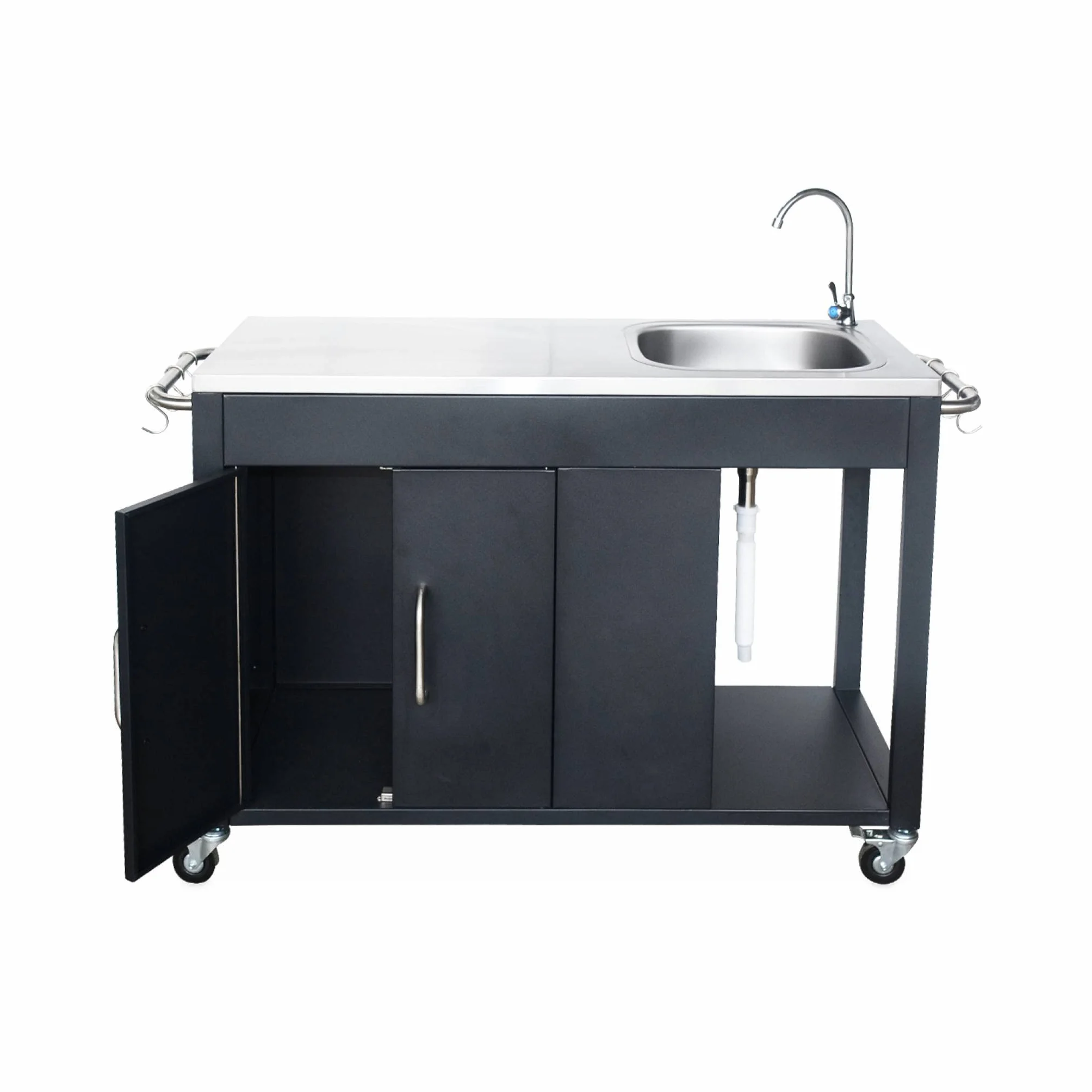 Alice's Garden Cuisine extérieure acier noir L139xP70.6xH113 cm