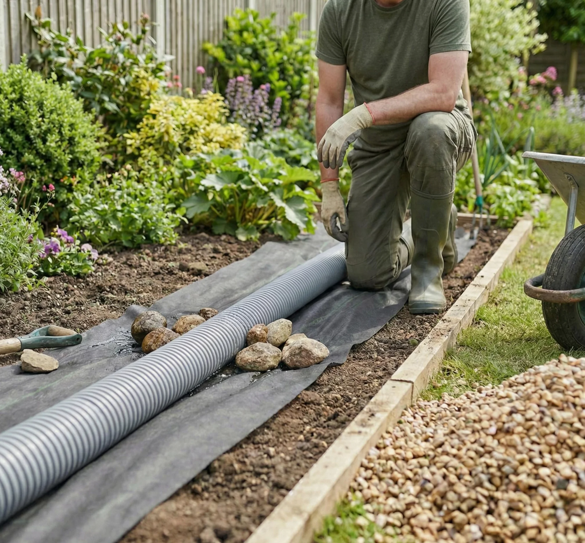 AFS Géotextile 120g/m² 20m x 0,5m Feutre de Jardin Anti-Mauvaises Herbes Drainage Filtration